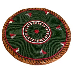 Vintage Woven Beaded placement coaster Decor.