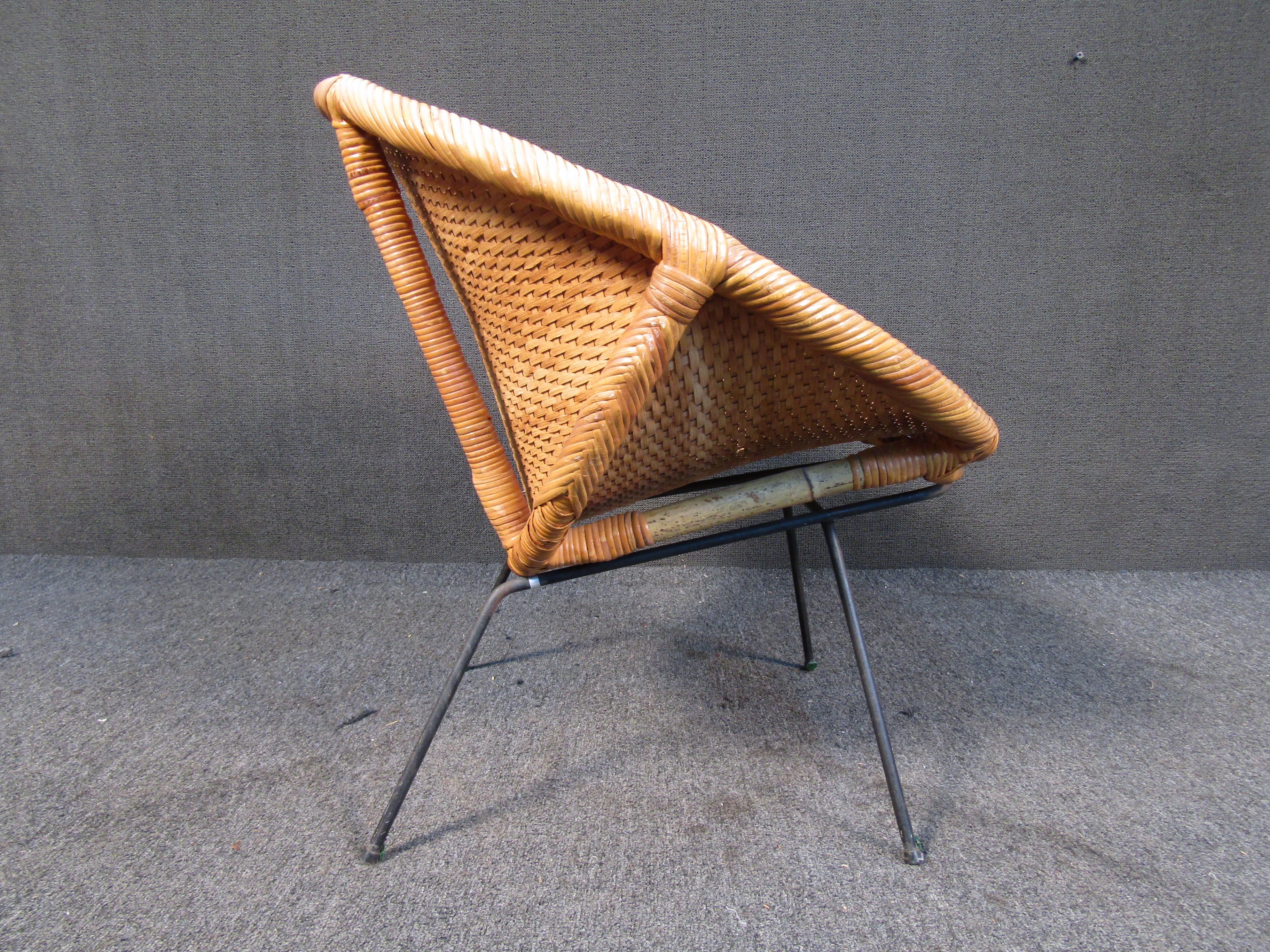 20th Century Vintage Woven Cane Chair