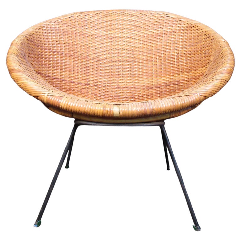 Vintage Woven Cane Chair For Sale at 1stDibs