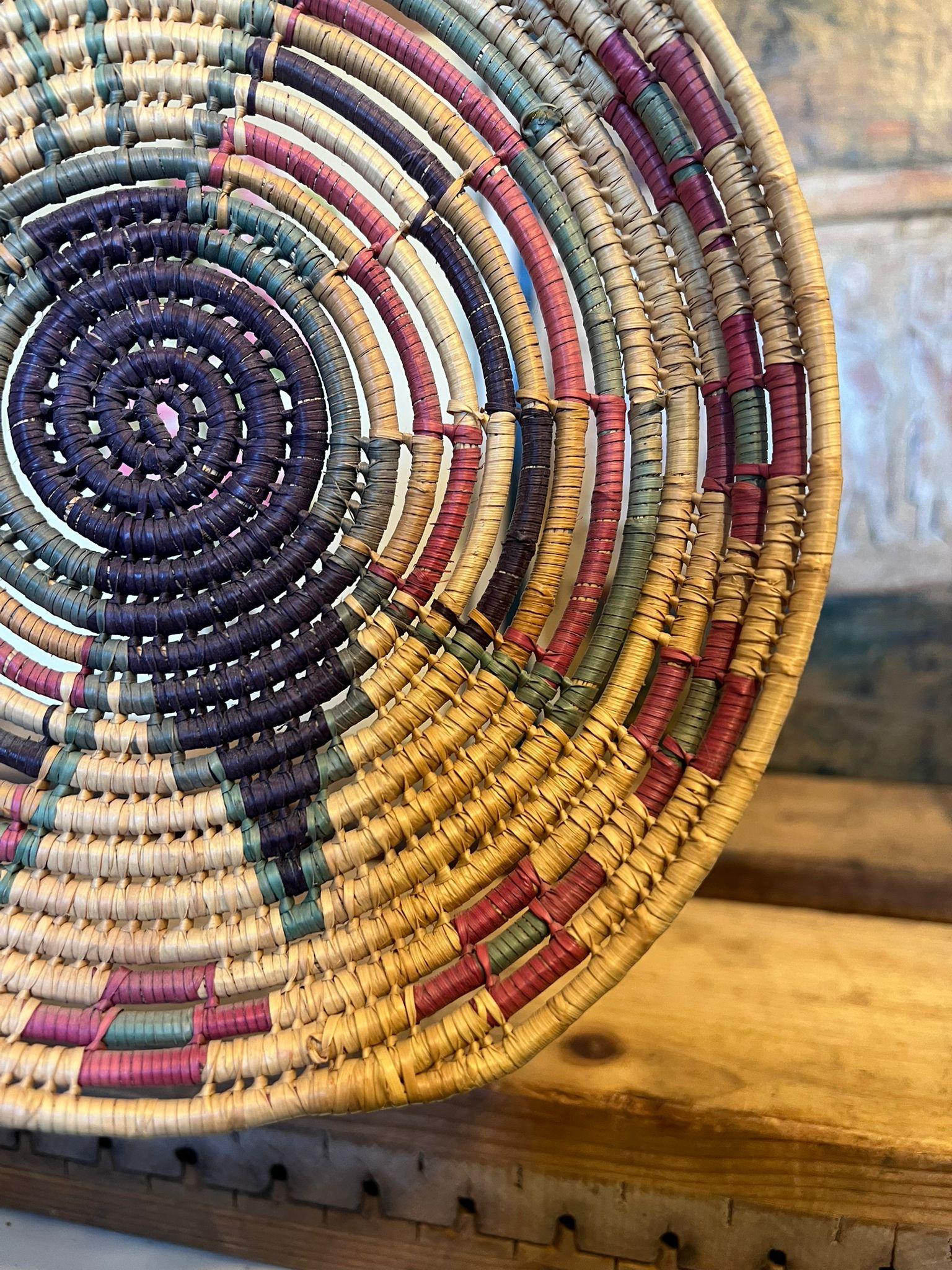 Vintage Woven Coil Basket. In Good Condition For Sale In Seattle, WA