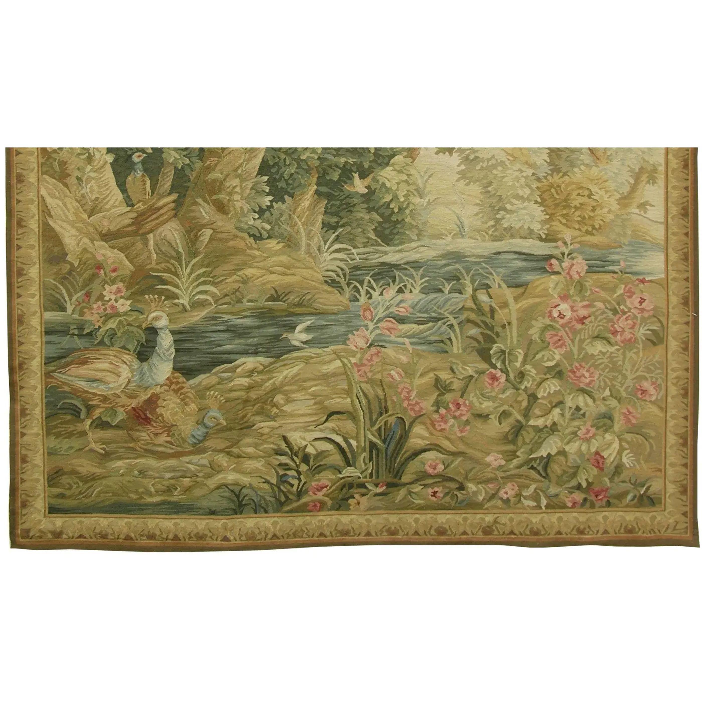 Unknown Vintage Woven Creek Tapestry 6.5X5.33 For Sale
