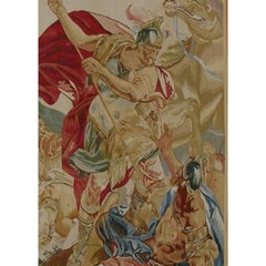 Arazzo vintage con scena di lotta 8,0X3,6