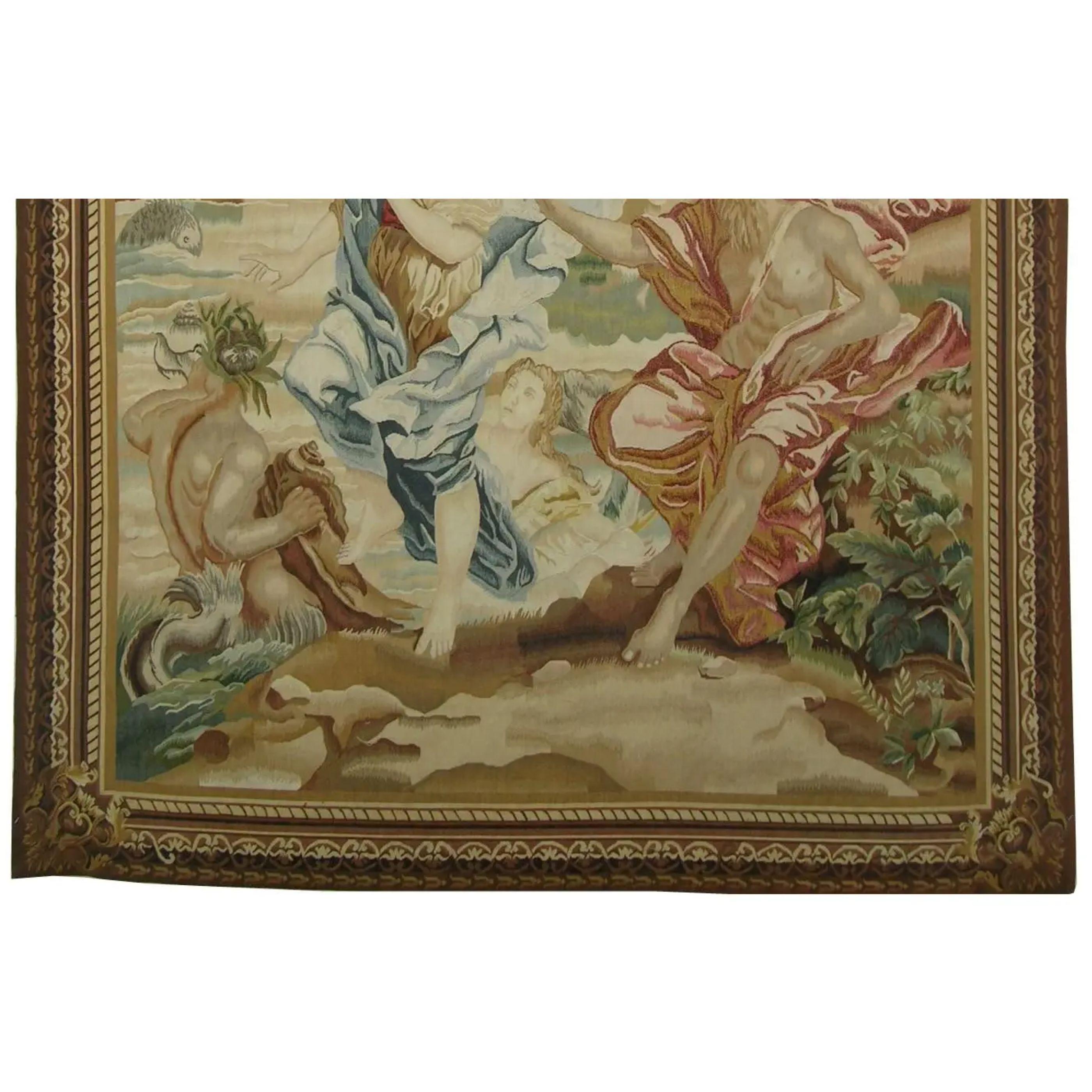 Unknown Vintage Woven Figural Tapestry 7.8X5.6 For Sale