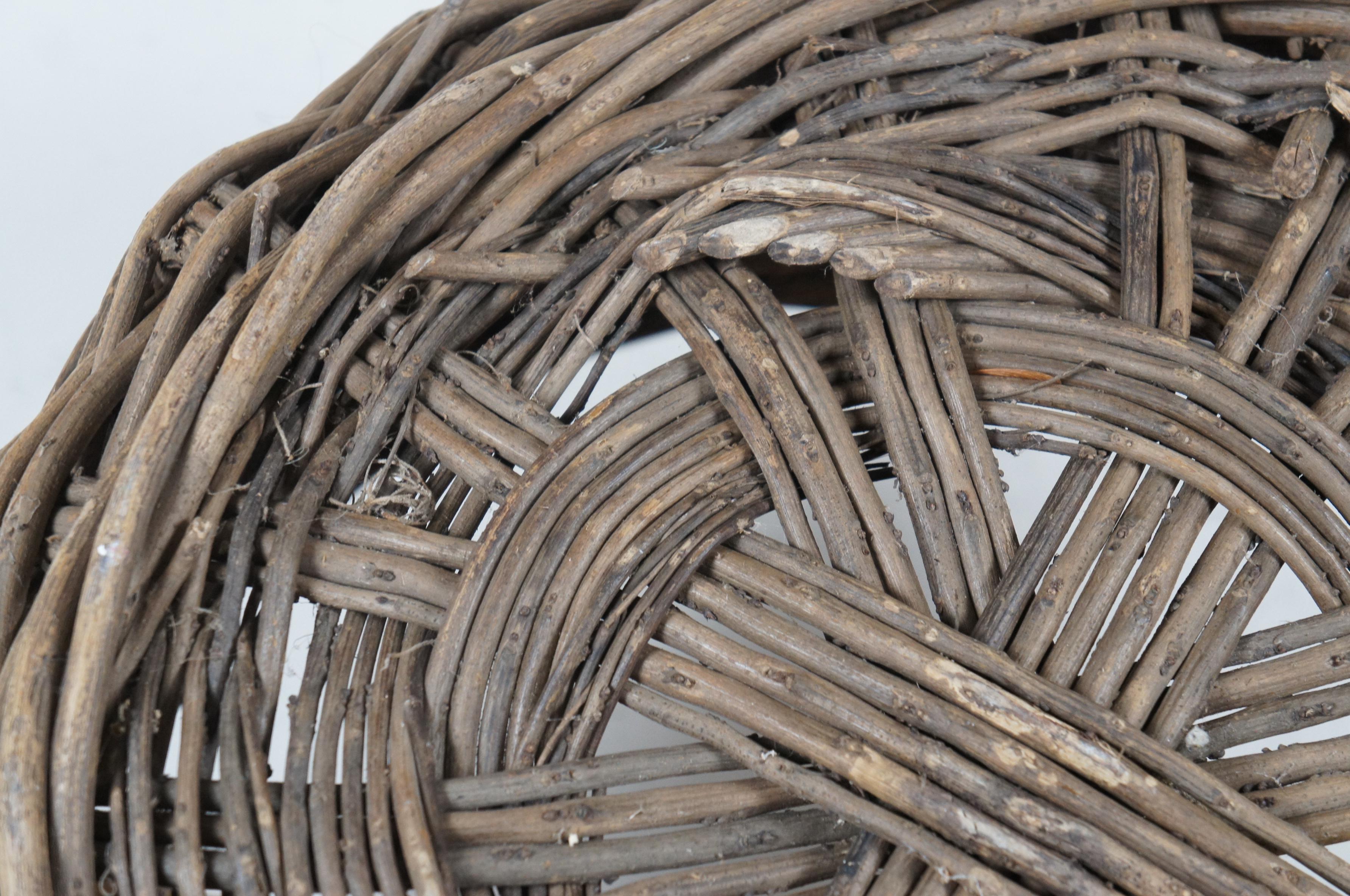 Cesta de recolección de la vendimia tejida Vintage Grapevine Country Farmhouse 23