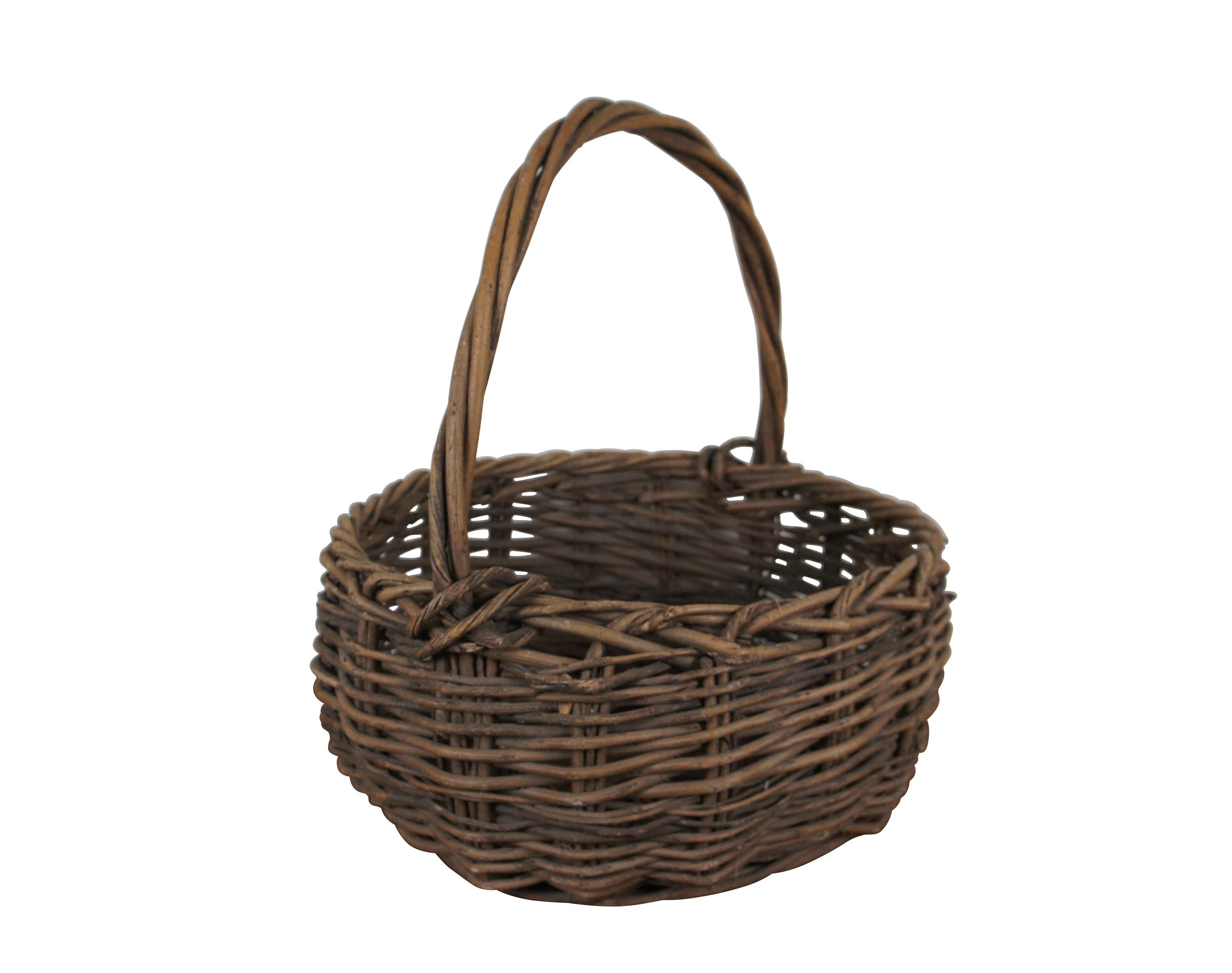 Cesta de recolección de la vendimia tejida Vintage Grapevine Country Farmhouse 23