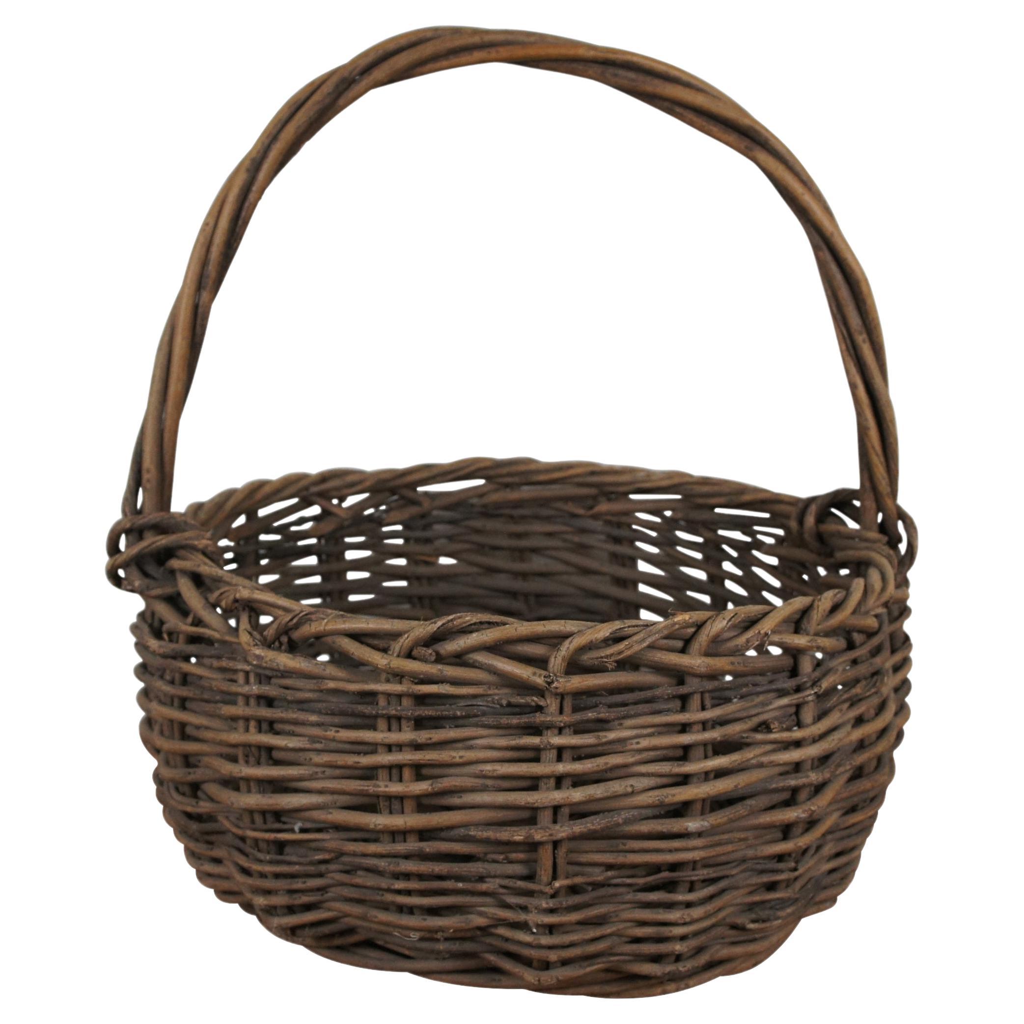Vintage Woven Grapevine Country Farmhouse Harvest Gathering Basket 23"