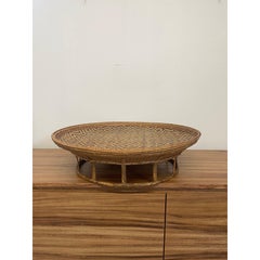 Vassoio decorativo vintage intrecciato a mano con cesto rialzato