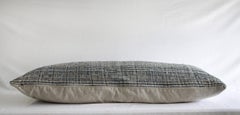 Vintage Woven Indigo Blue and Natural Lumbar Pillow