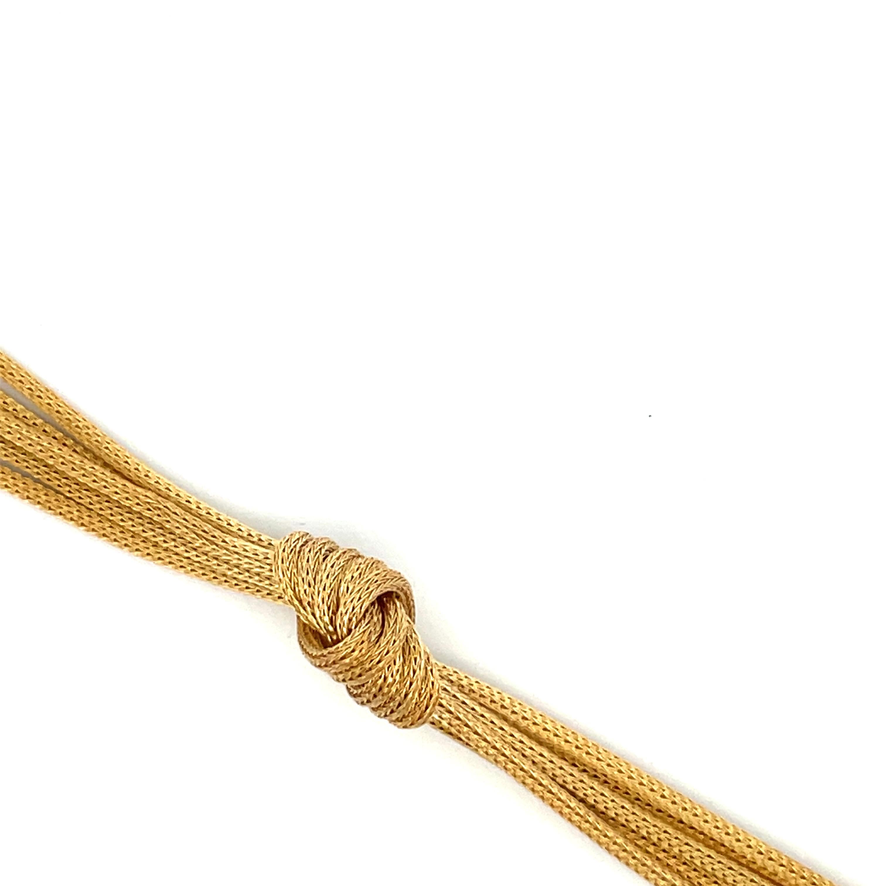 Vintage Woven Knot Multi-Strand-Armband 14,5 Gramm 14 Karat Gelbgold 7