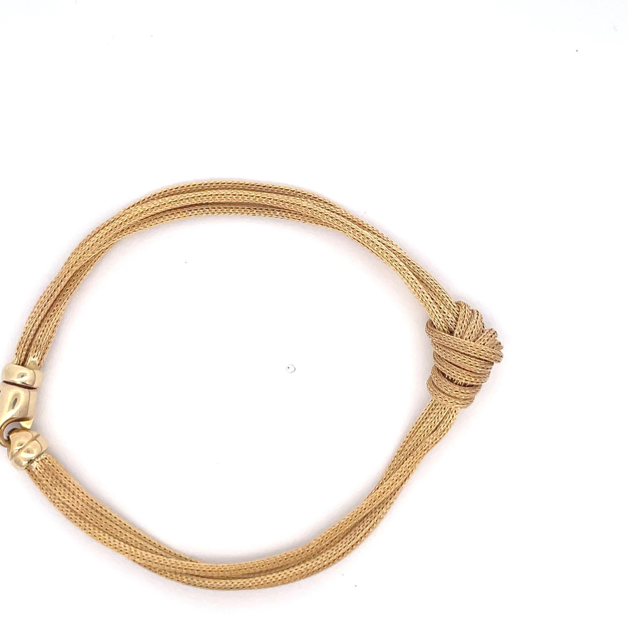 Vintage Woven Knot Multi-Strand-Armband 14,5 Gramm 14 Karat Gelbgold 8