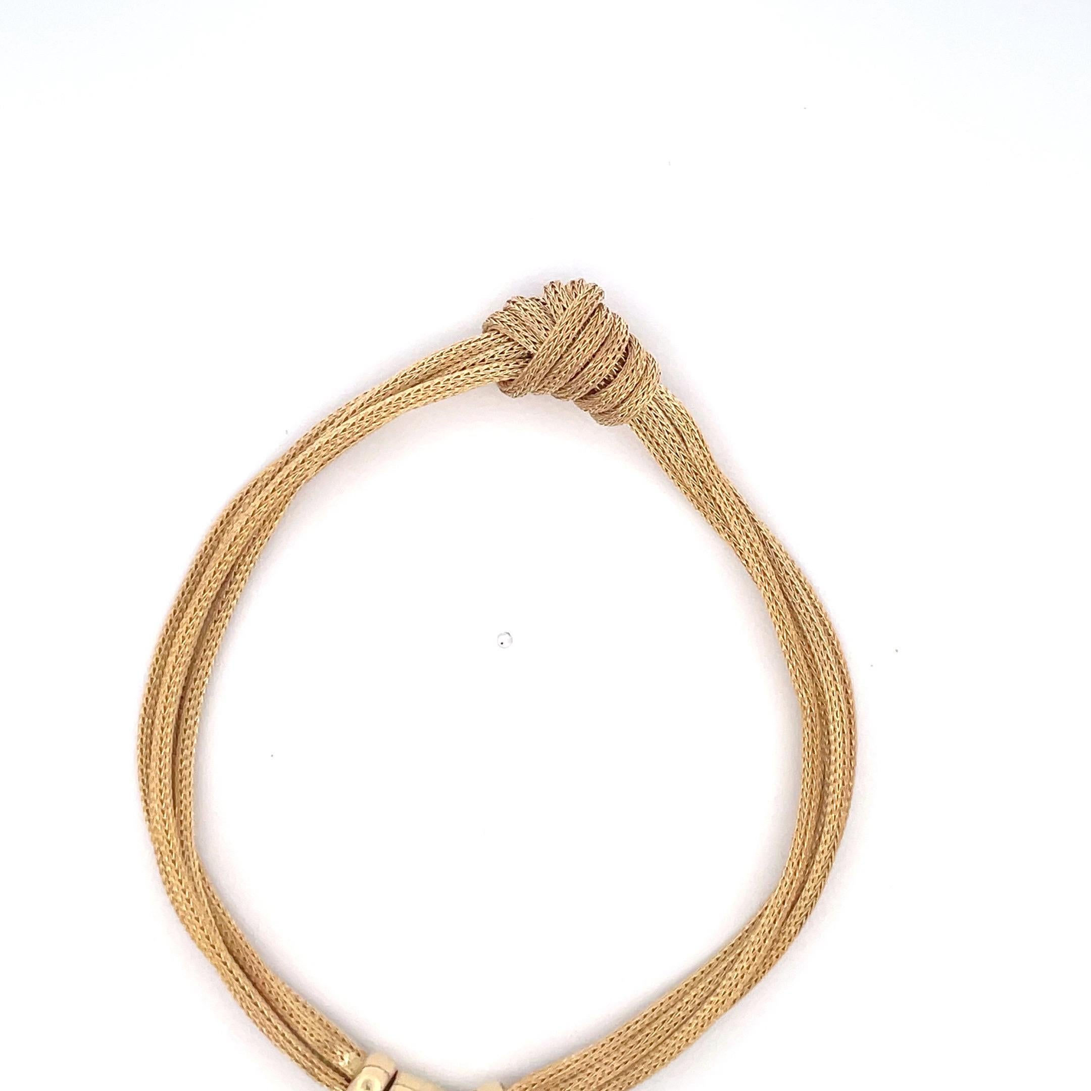 Vintage Woven Knot Multi-Strand-Armband 14,5 Gramm 14 Karat Gelbgold 9