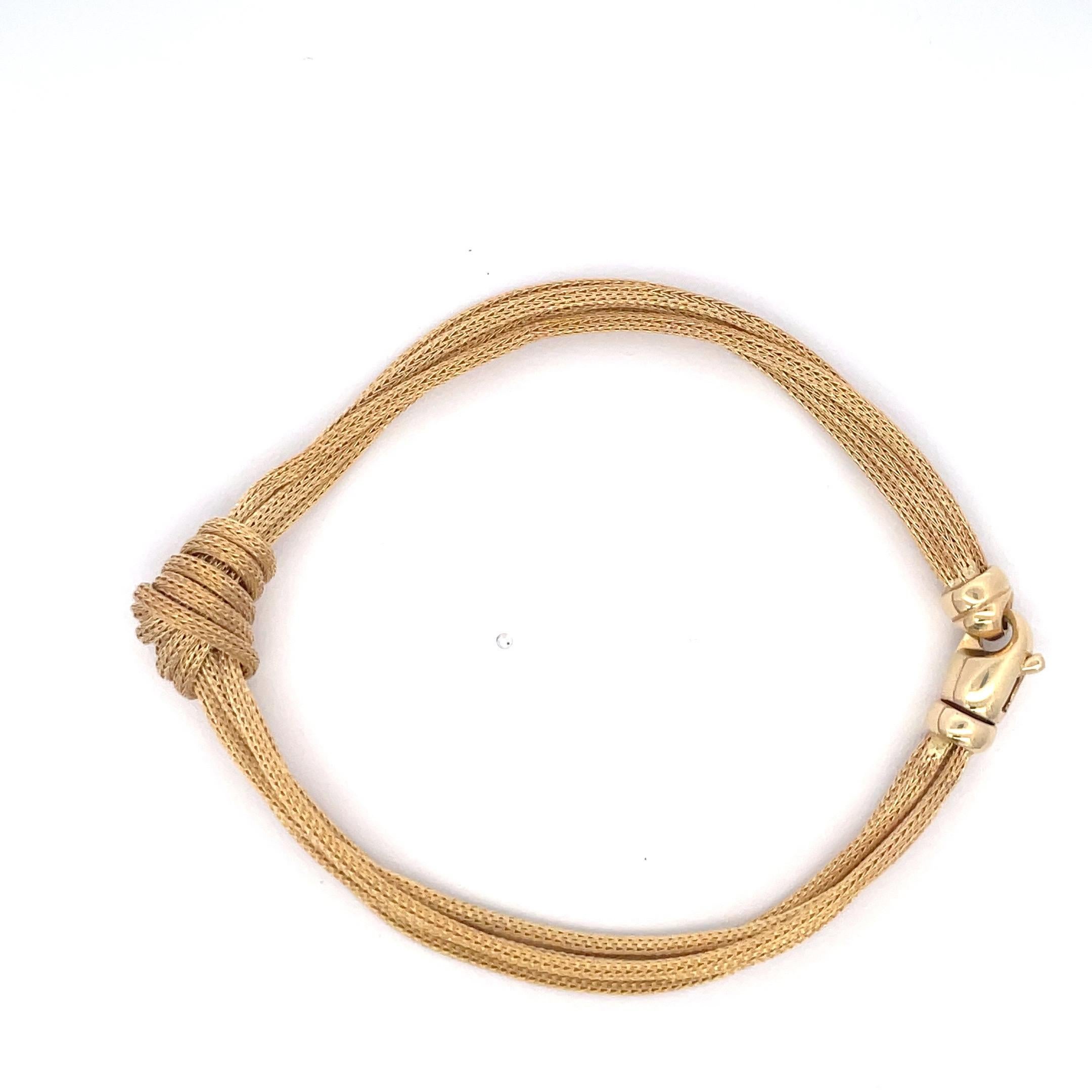 Vintage Woven Knot Multi-Strand-Armband 14,5 Gramm 14 Karat Gelbgold 10