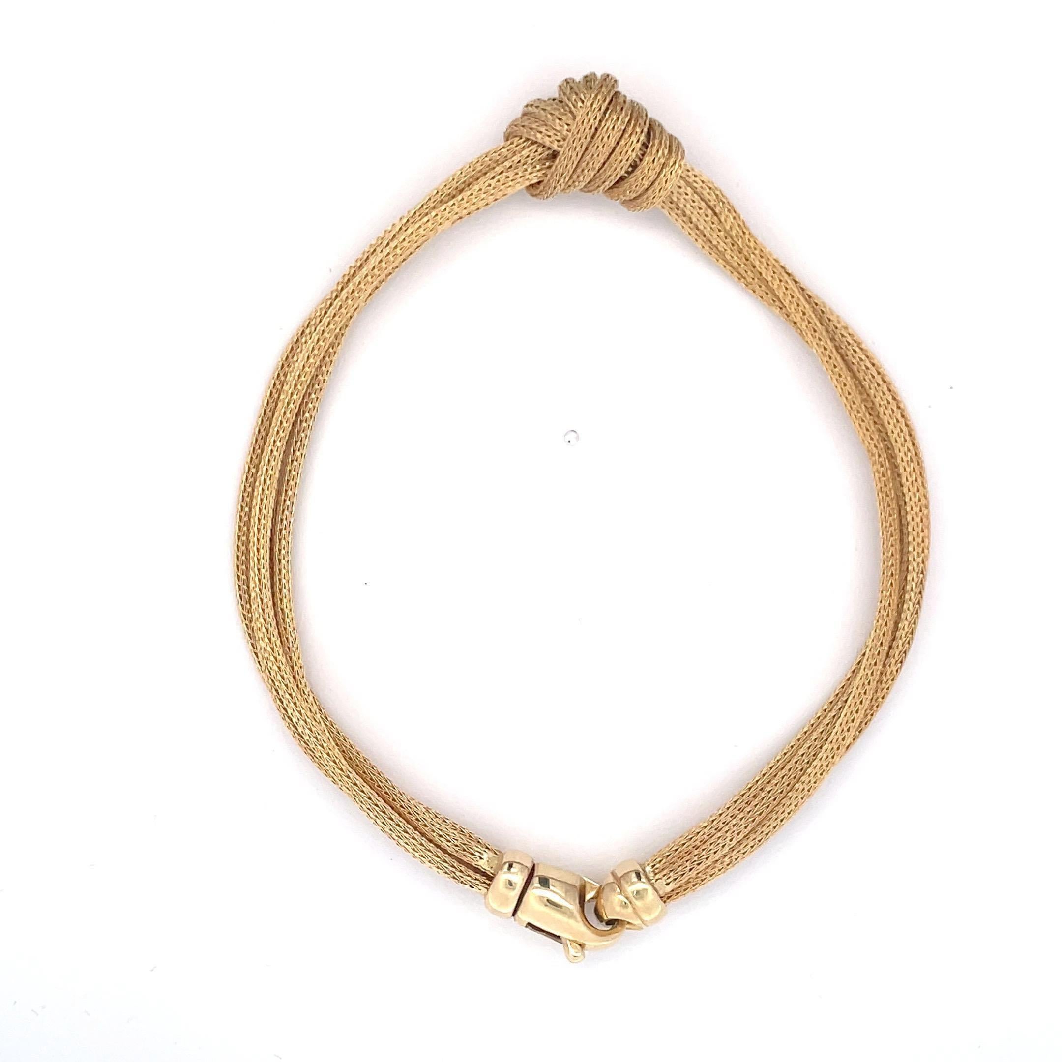 Vintage Woven Knot Multi-Strand-Armband 14,5 Gramm 14 Karat Gelbgold im Zustand „Hervorragend“ in New York, NY