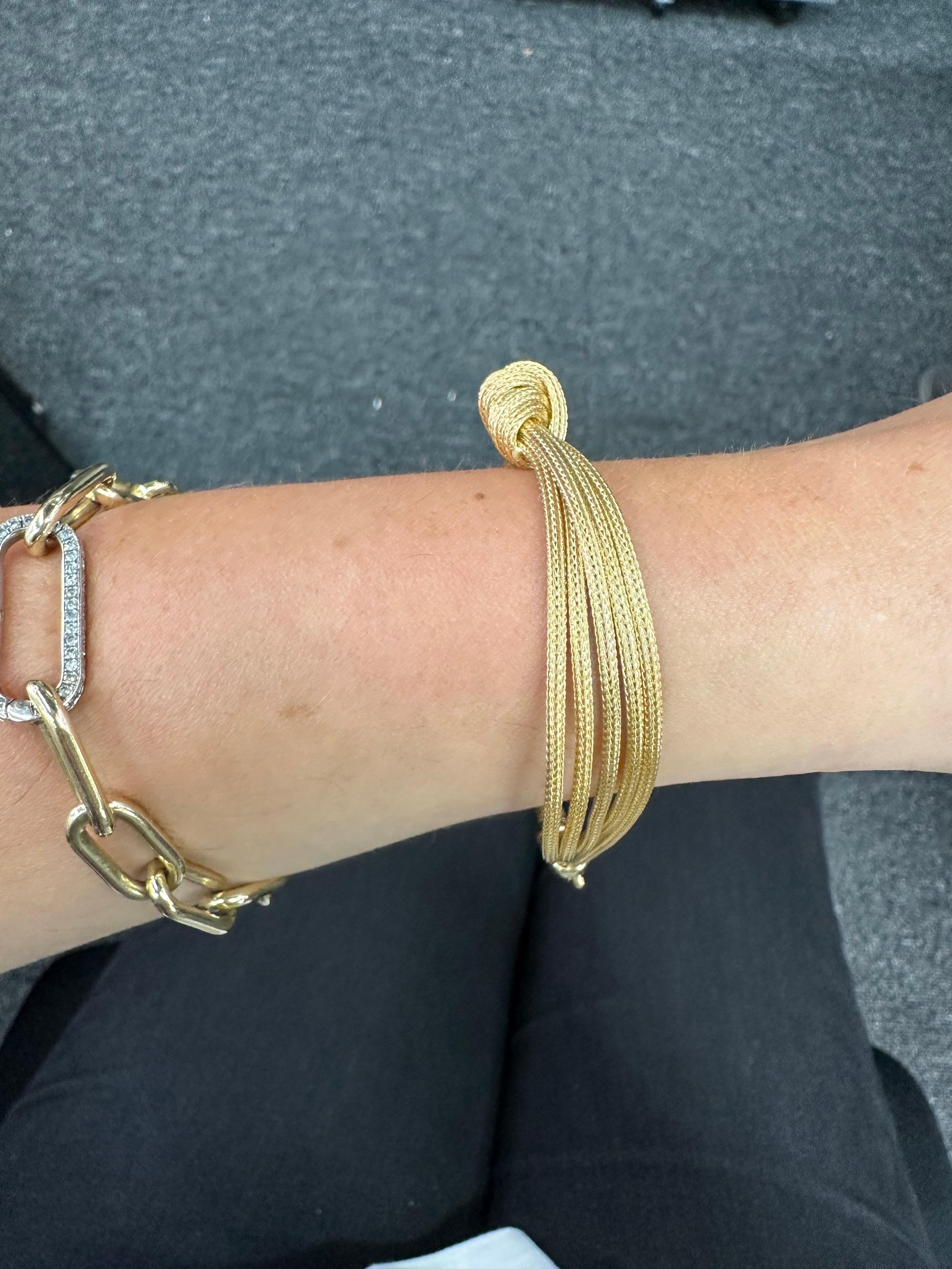 Vintage Woven Knot Multi-Strand-Armband 14,5 Gramm 14 Karat Gelbgold Damen