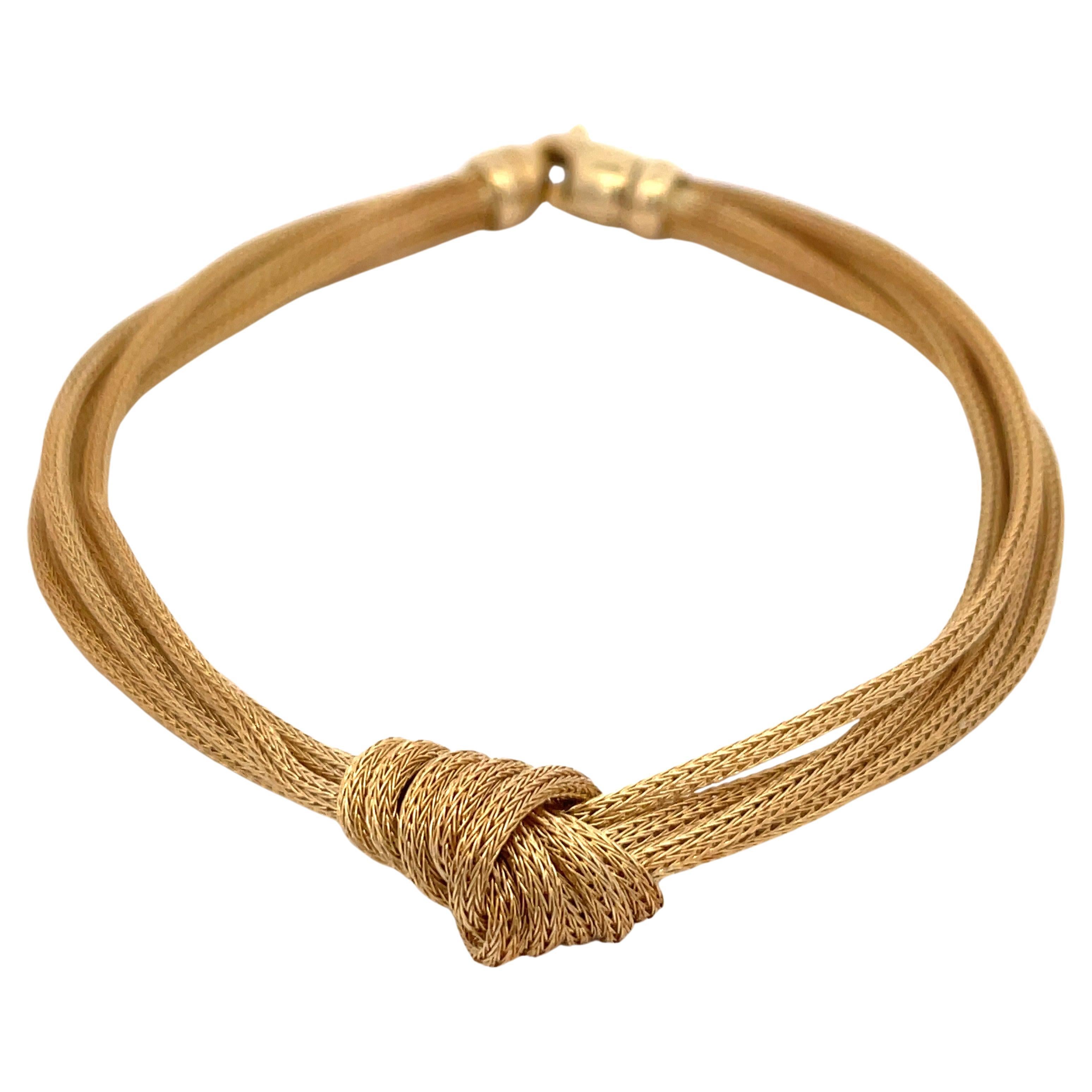 Vintage Woven Knot Multi-Strand-Armband 14,5 Gramm 14 Karat Gelbgold