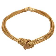 Vintage Woven Knot Multi-Strand Bracelet 14.5 Grams 14 Karat Yellow Gold