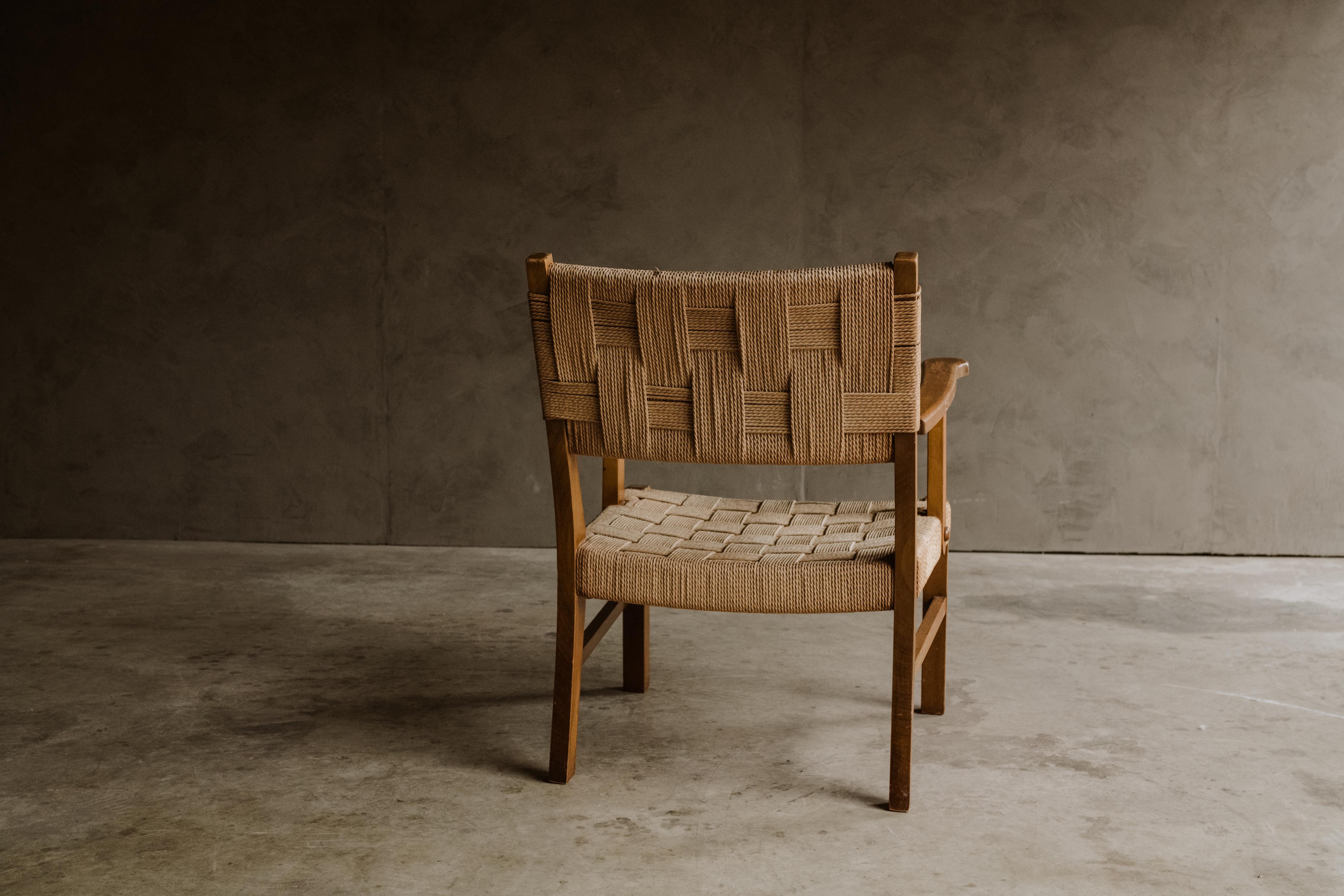 European Vintage Woven Lounge Chair from France, circa 1970