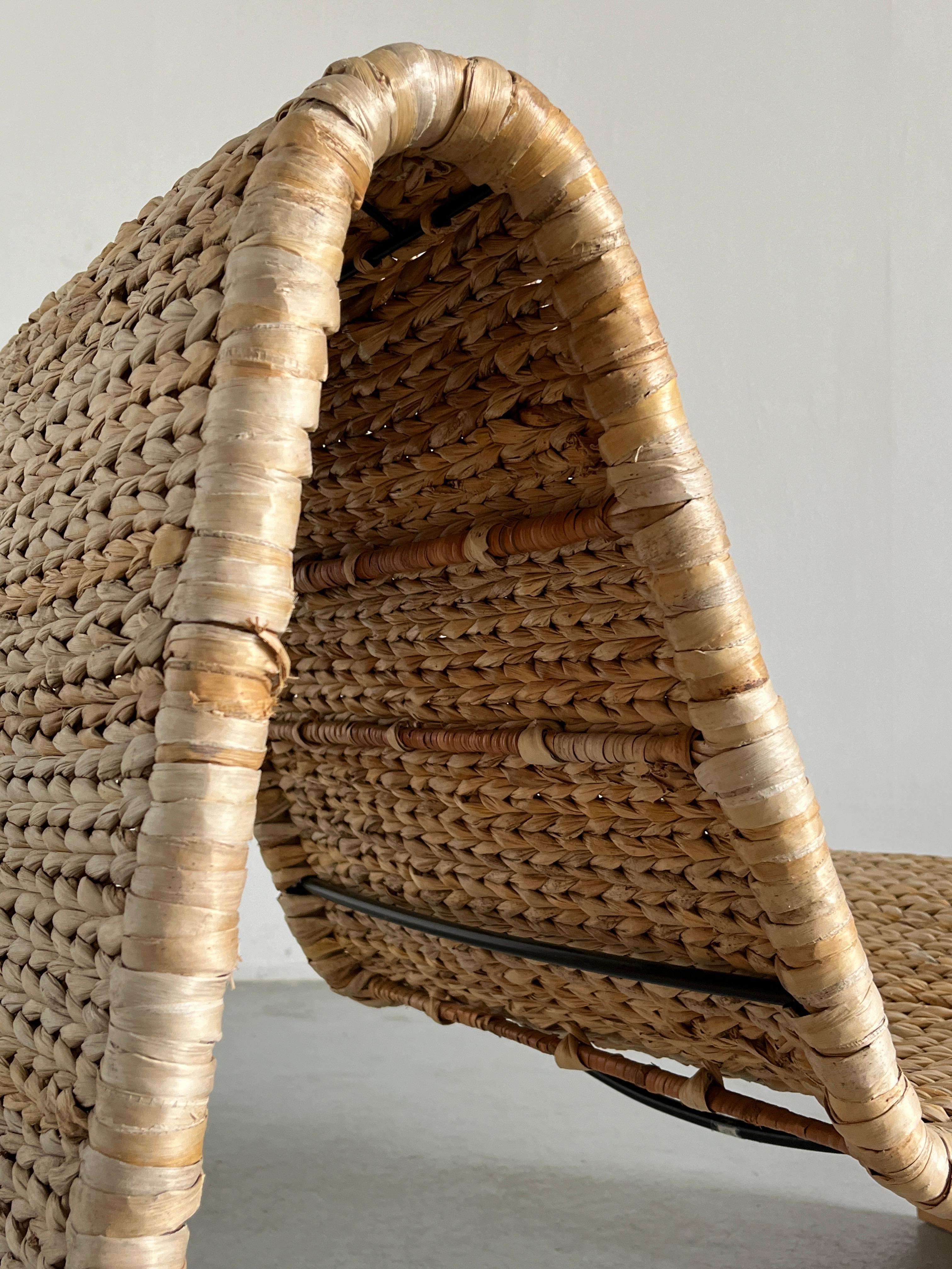 Vintage Woven Lounge Chair or Chaise Longue after P3 Chair by Tito Agnoli, 1980s 3