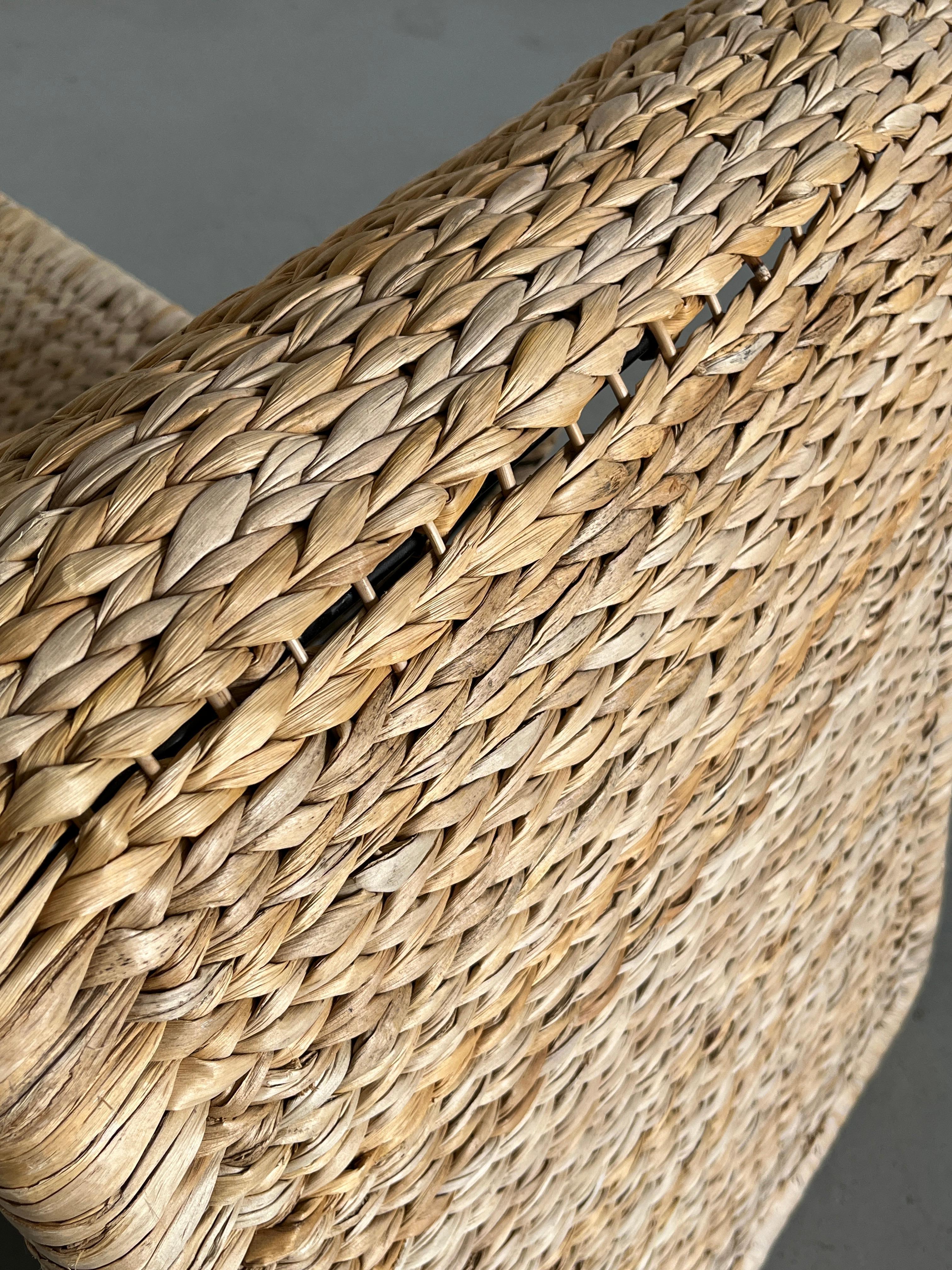 Vintage Woven Lounge Chair or Chaise Longue after P3 Chair by Tito Agnoli, 1980s 8