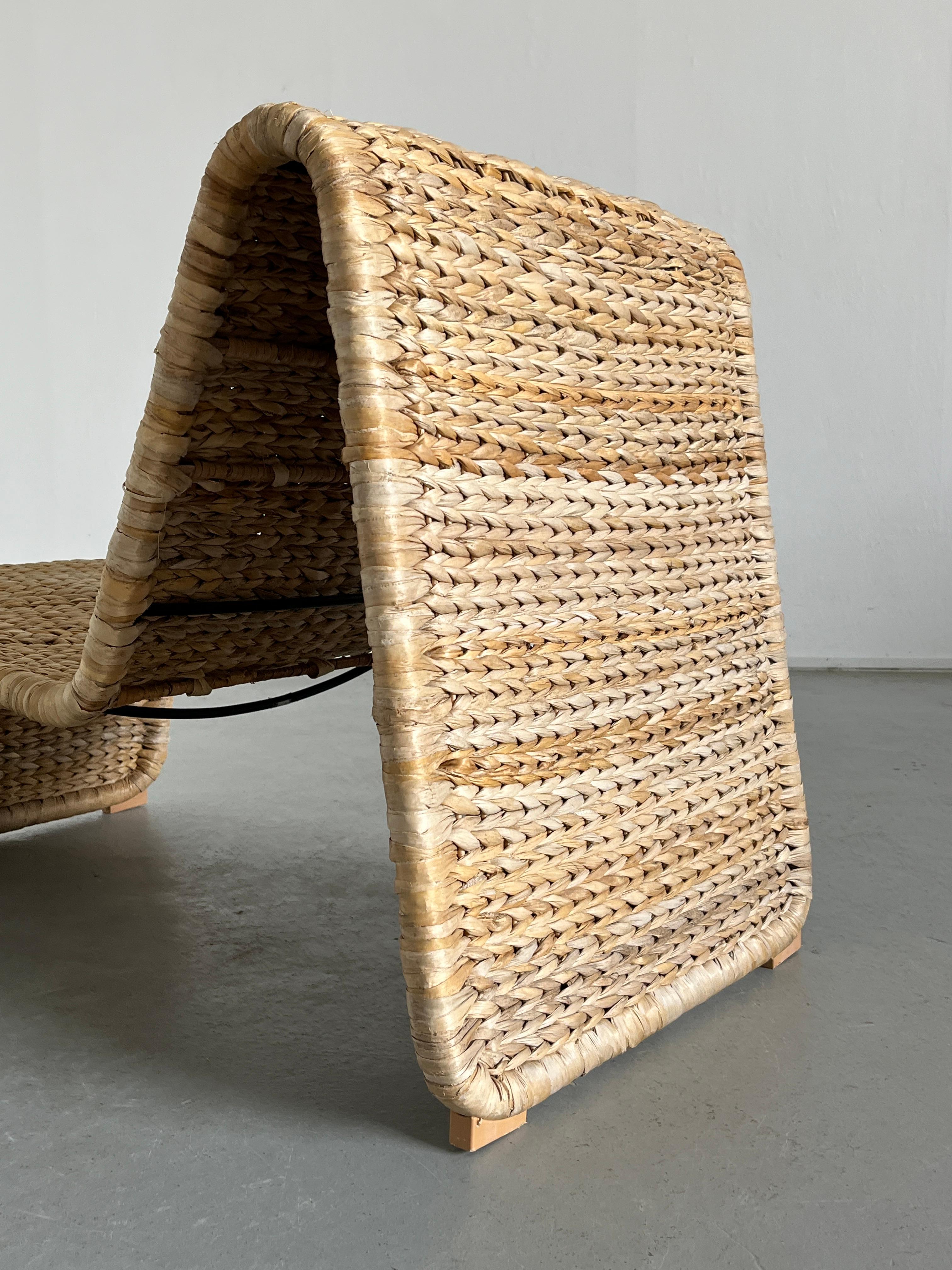 Vintage Woven Lounge Chair or Chaise Longue after P3 Chair by Tito Agnoli, 1980s 1