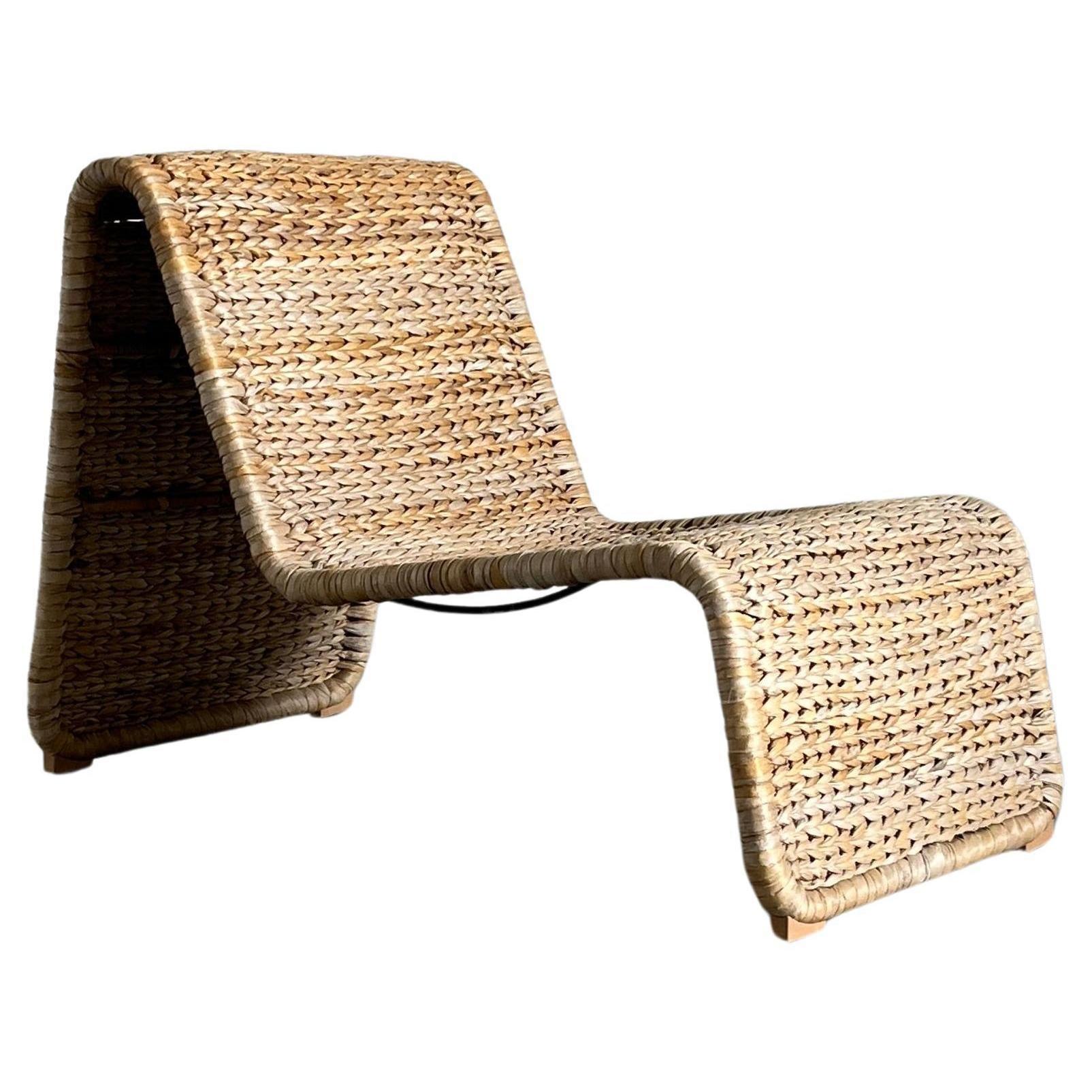 Vintage Woven Lounge Chair or Chaise Longue after P3 Chair by Tito Agnoli, 1980s