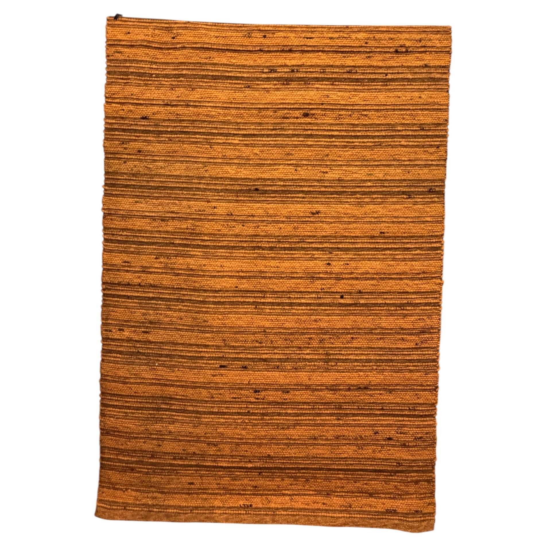 Vintage, Woven Orange Brown, UNUSED, Danish Rya Rug, Modern Mid Century