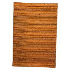 Vintage Woven Orange Brown UNUSED Danish Rya Rug Modern Mid Century