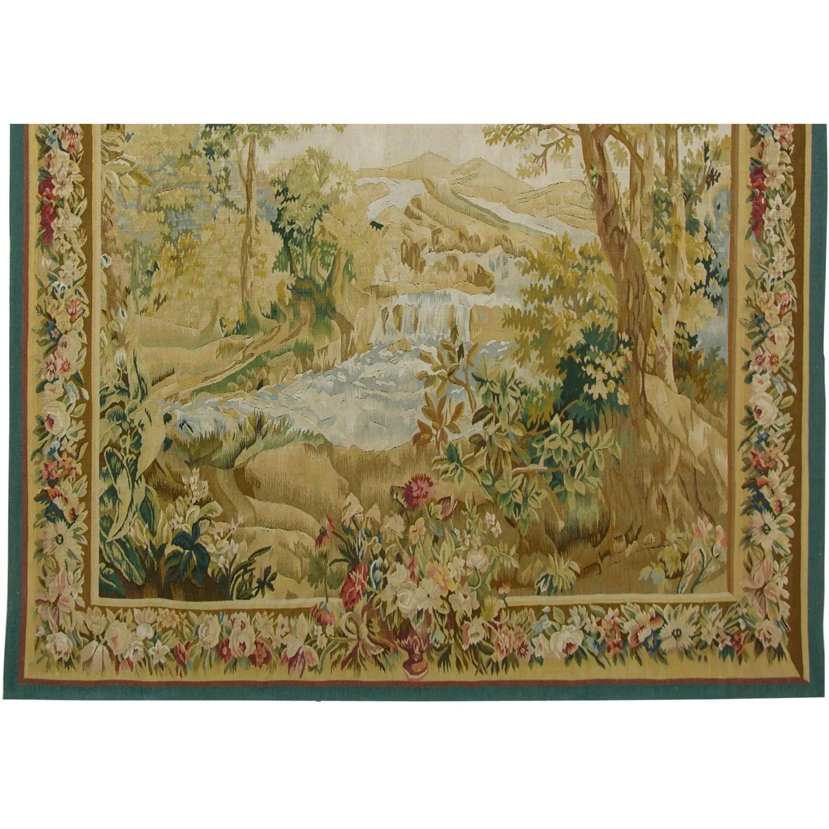 Unknown Vintage Woven Outdoor Scene Tapestry 6.25X5.0 For Sale