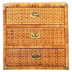 Vintage Woven Rattan Chest of Drawers