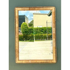 Vintage Woven Rattan Frame Mirror