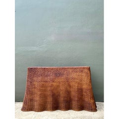 Vintage Woven Rattan Ghost Console Table