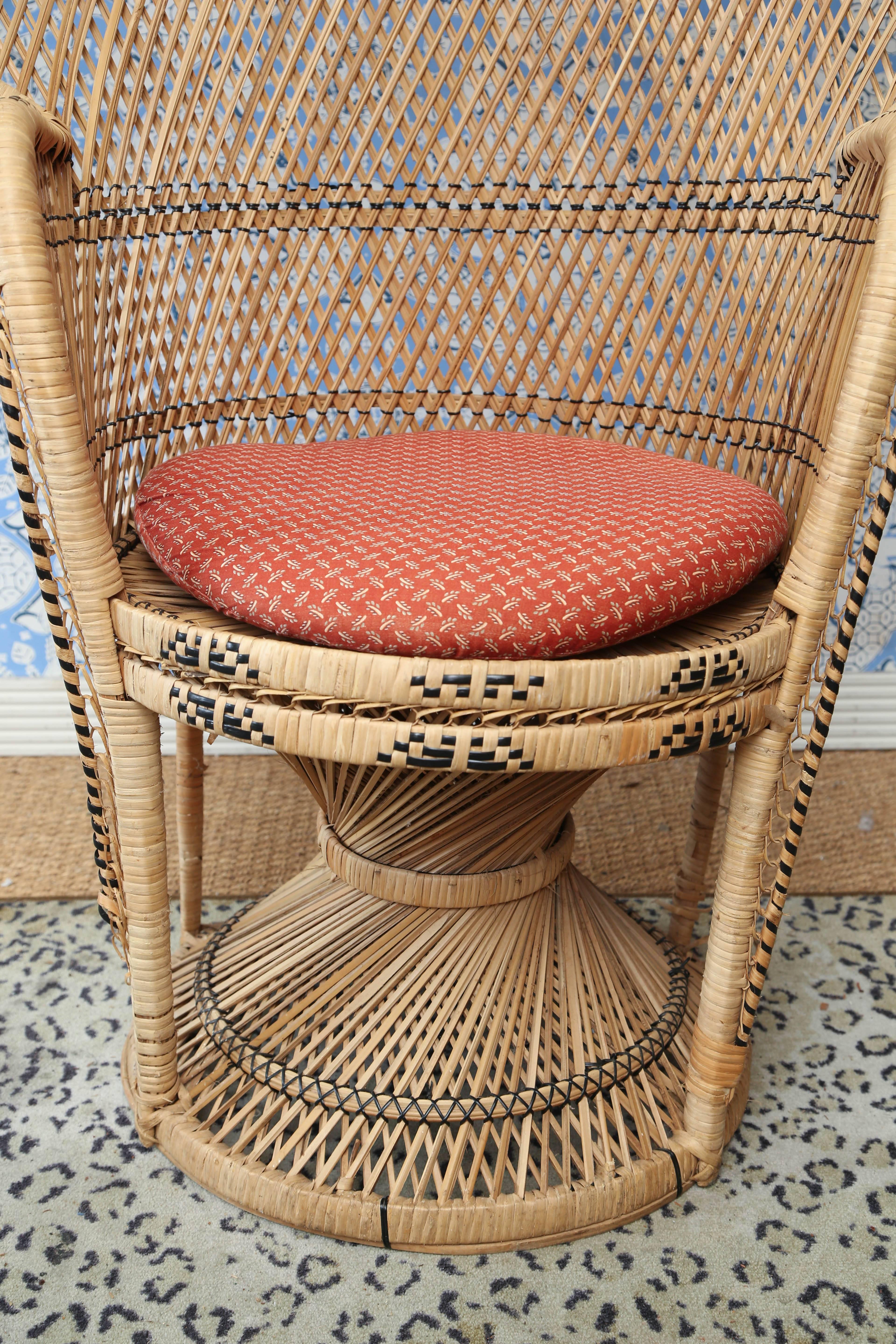 One rattan Peacock chairs: Measures: 42