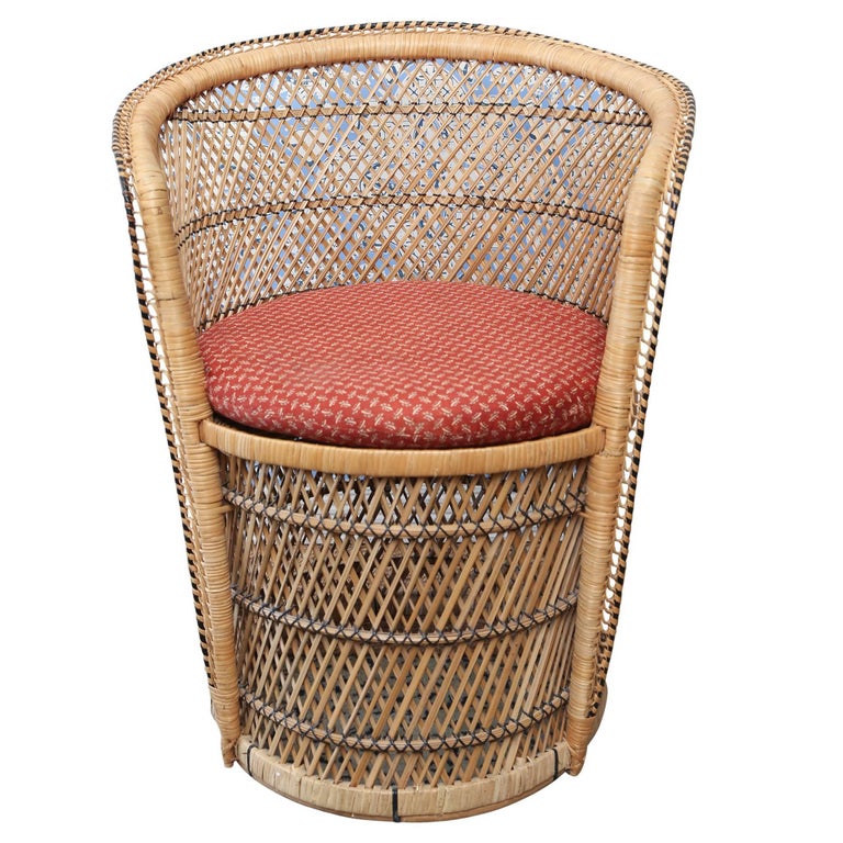 Vintage Woven Rattan Peacock Chair For Sale At 1stdibs