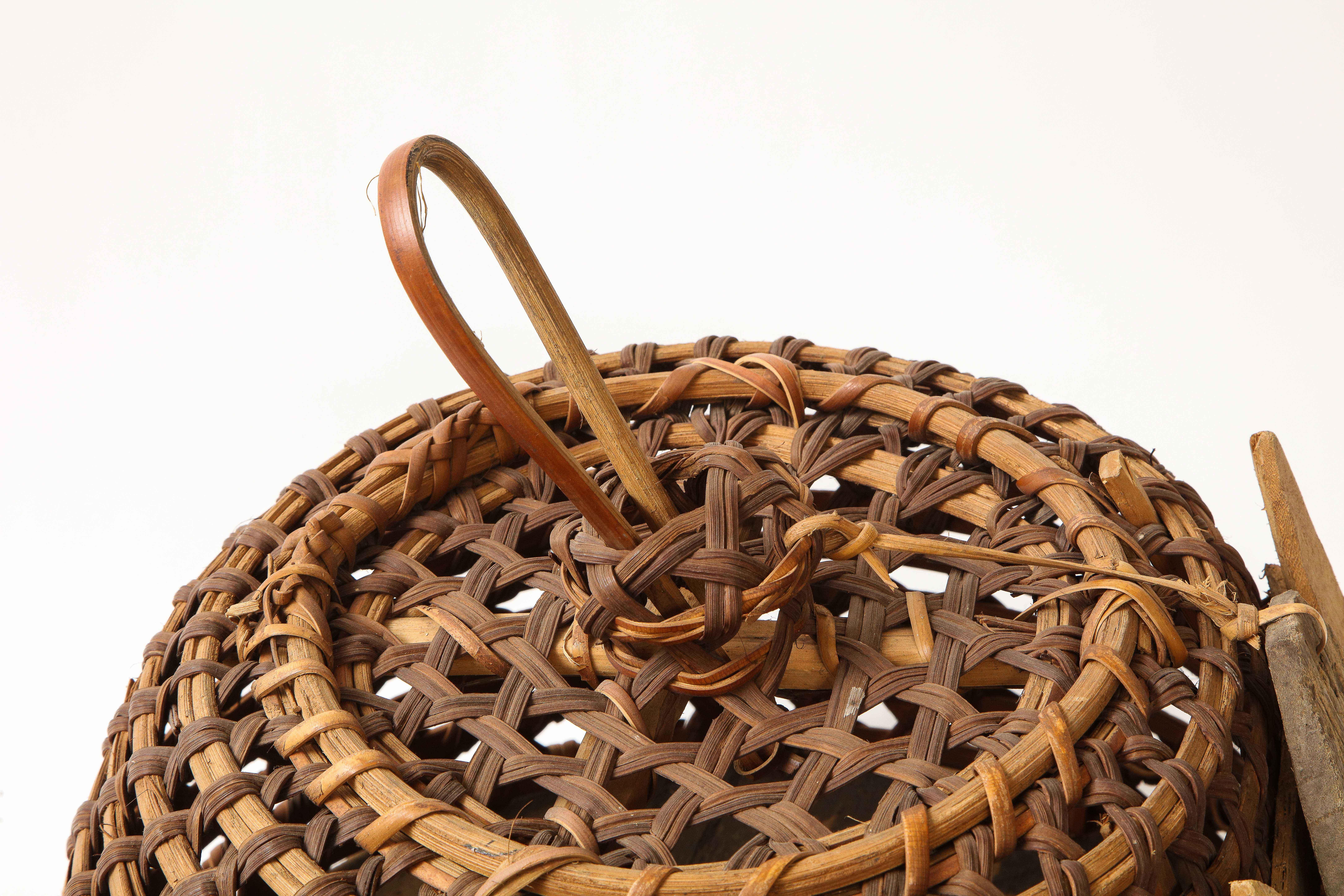 20th Century Vintage Woven Reed Lobster Trap
