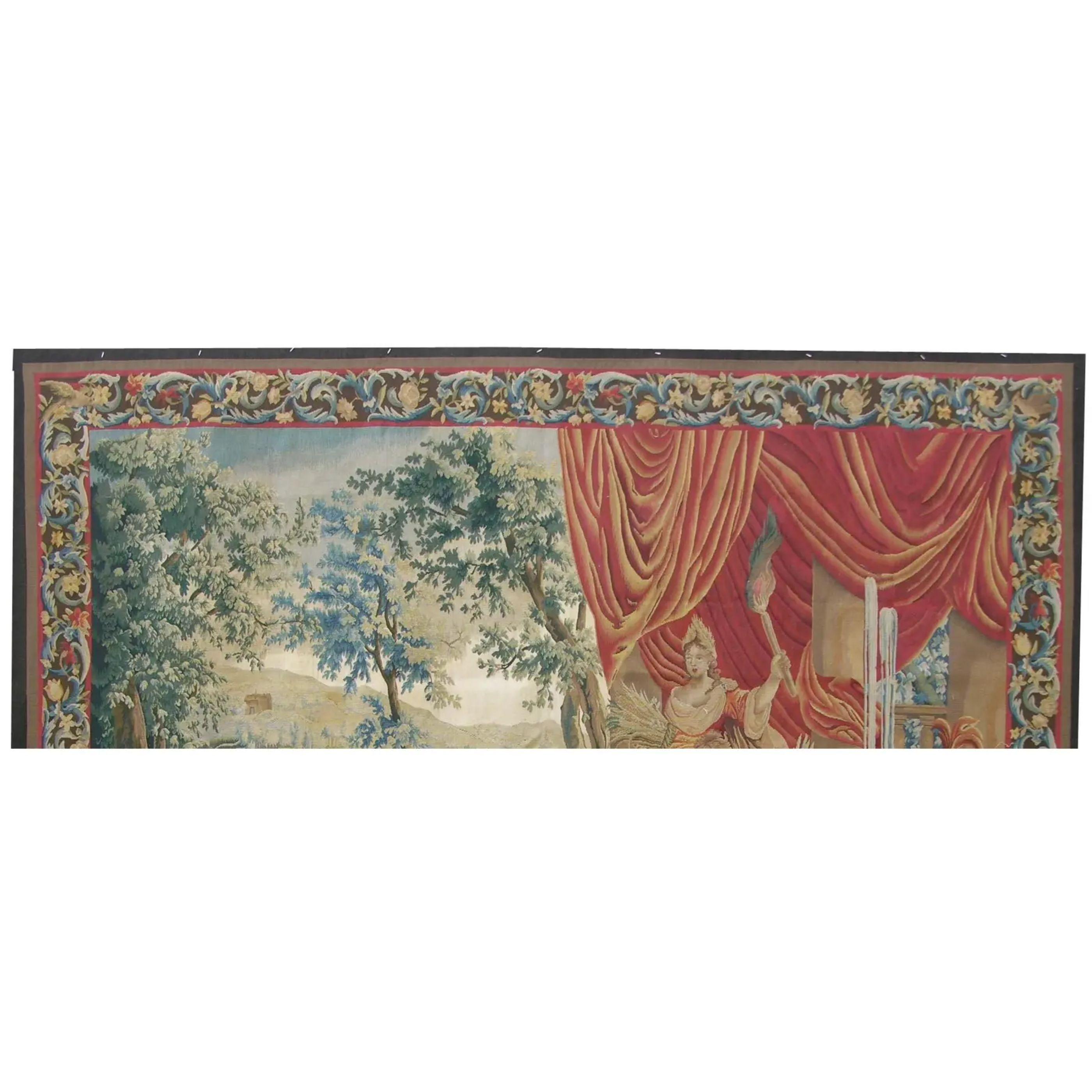 Empire Vintage Woven Scene Tapestry 6.9X5.5 For Sale