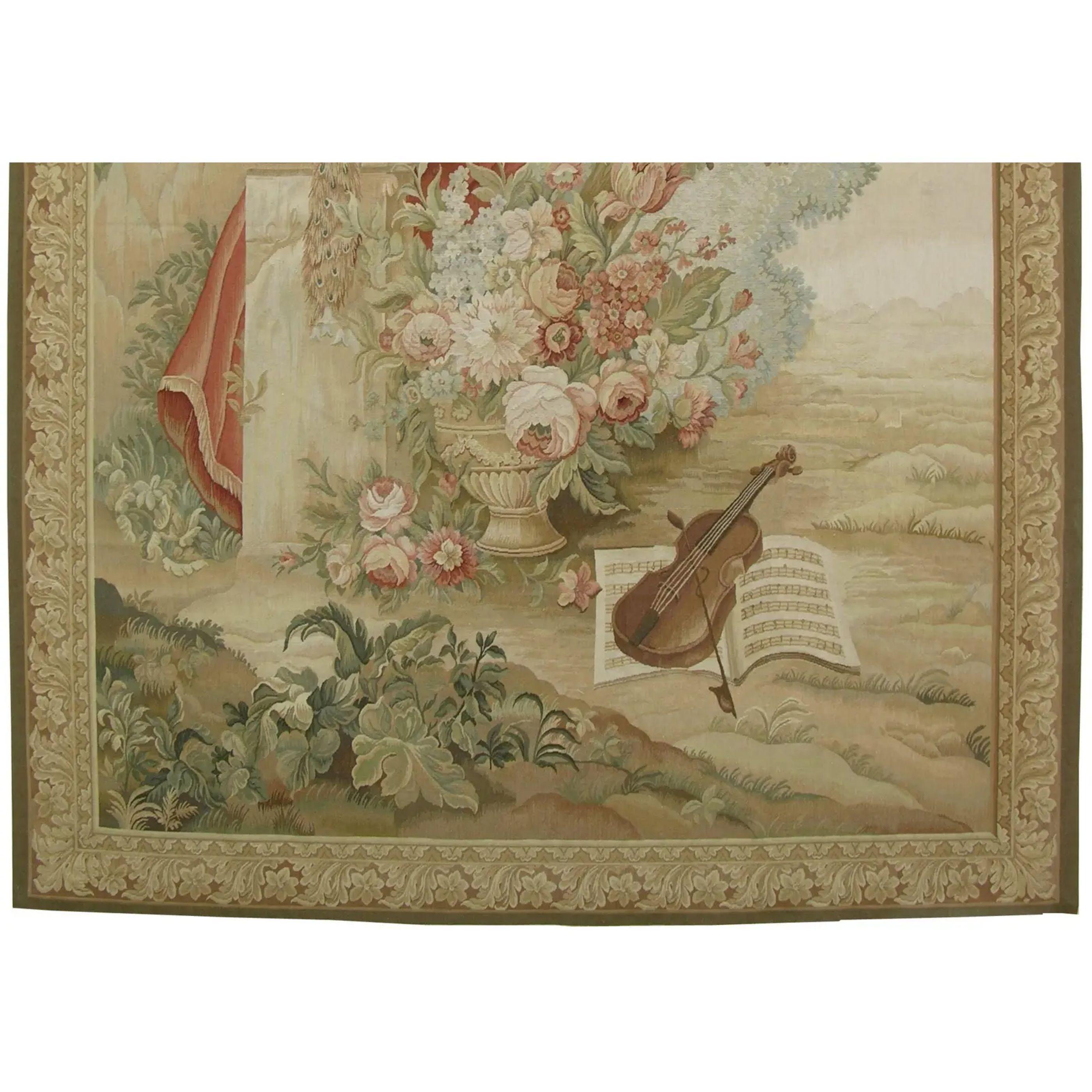 Unknown Vintage Woven Scene Tapestry 7.5X6.0 For Sale
