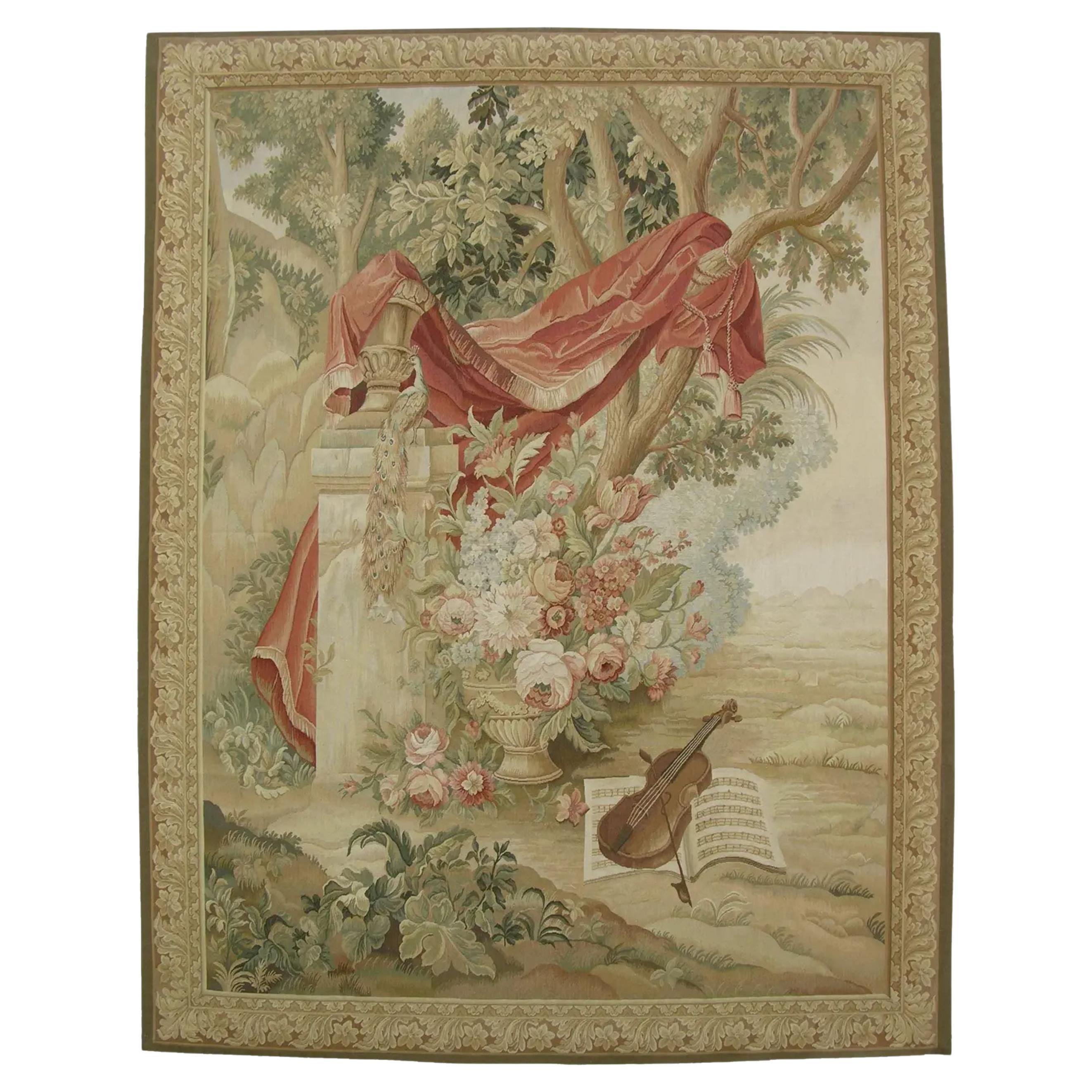 Vintage Woven Scene Tapestry 7.5X6.0 For Sale