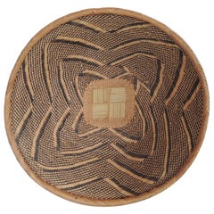 Vintage Woven Seagrass Ethnic Round African Basket