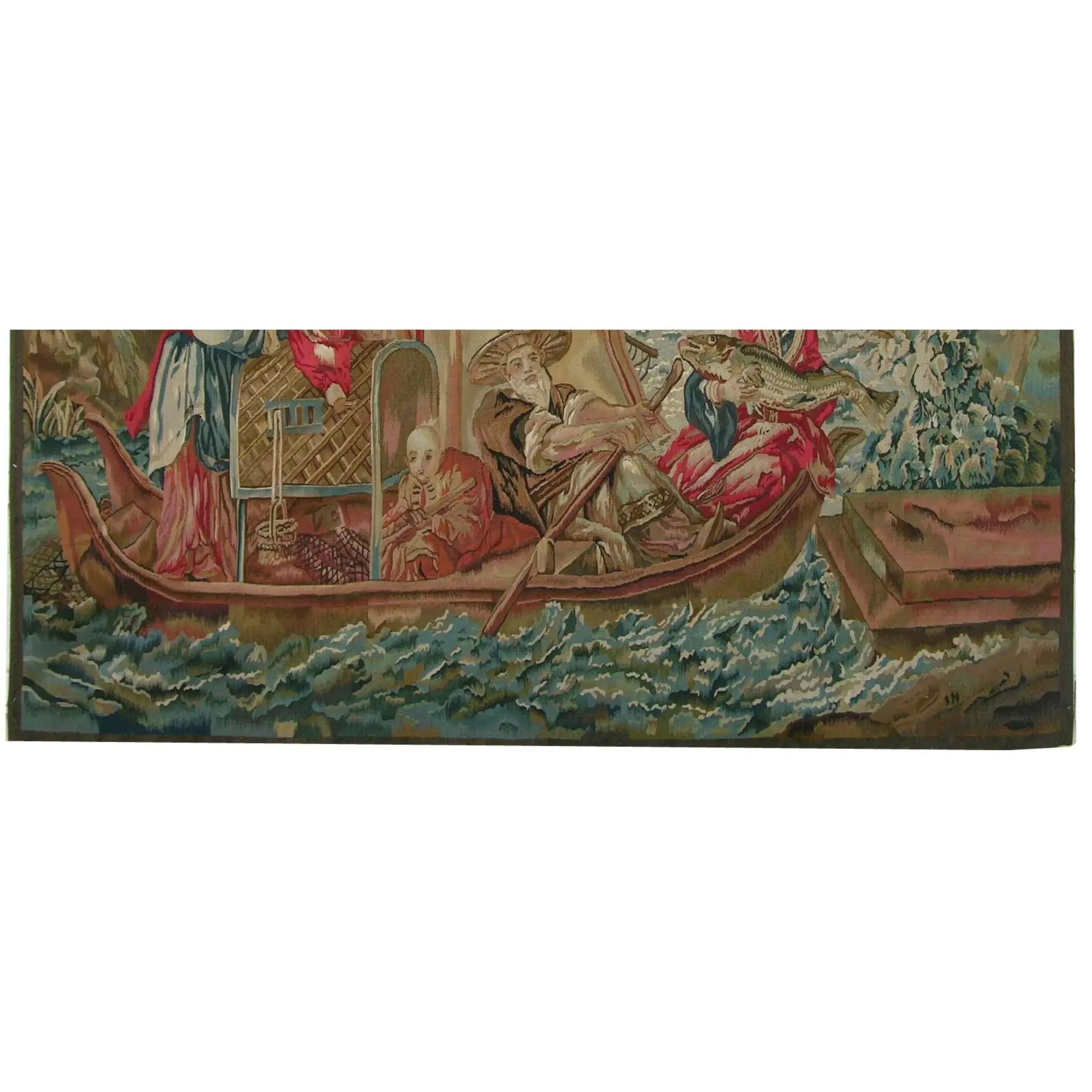 Empire Vintage Woven Ship Tapestry 7.7X6.5 For Sale