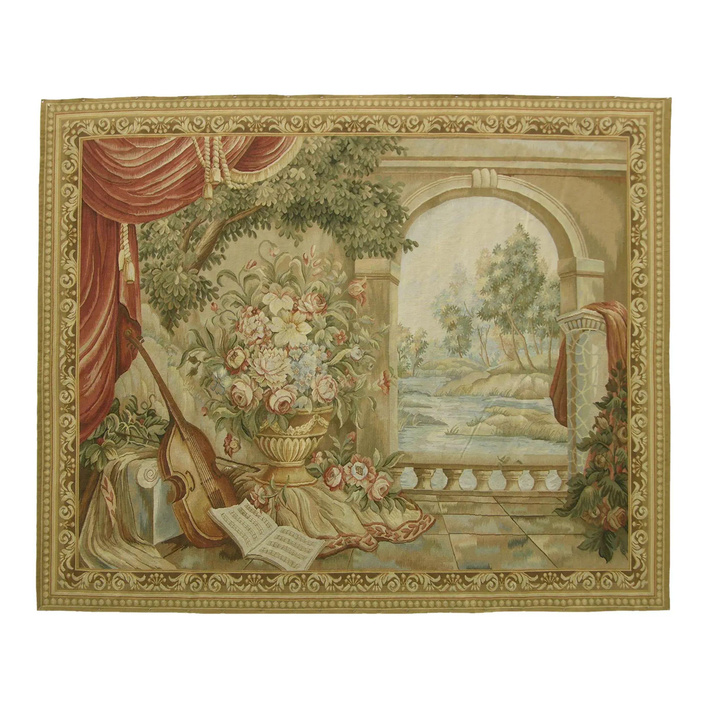 Vintage Woven Still Life Tapestry 7.0X5.65 For Sale