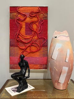 Vintage Woven Textile Art Wall Sculpture After Sheila Hicks, Framed