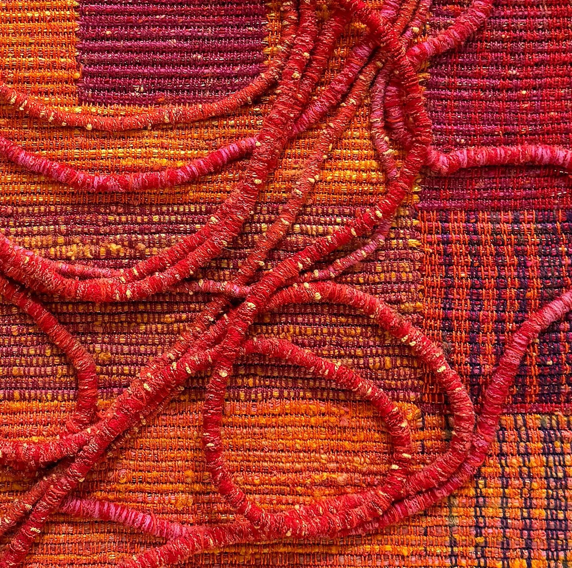Vintage Woven Textile Art Wandskulptur nach Sheila Hicks, gerahmt im Angebot 2