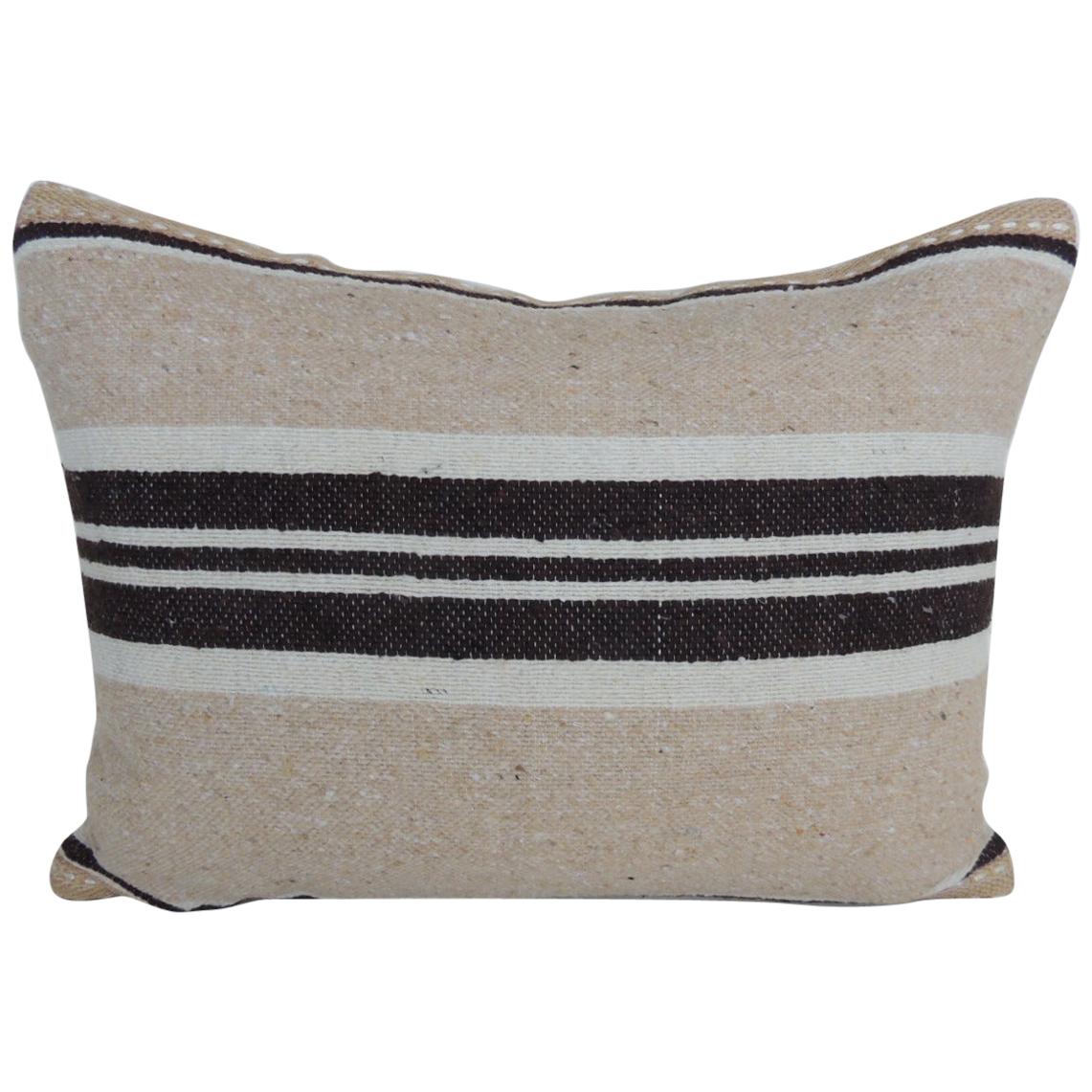 Vintage Red and Orange Woven Kilim Bolster Decorative Pillow at 1stDibs