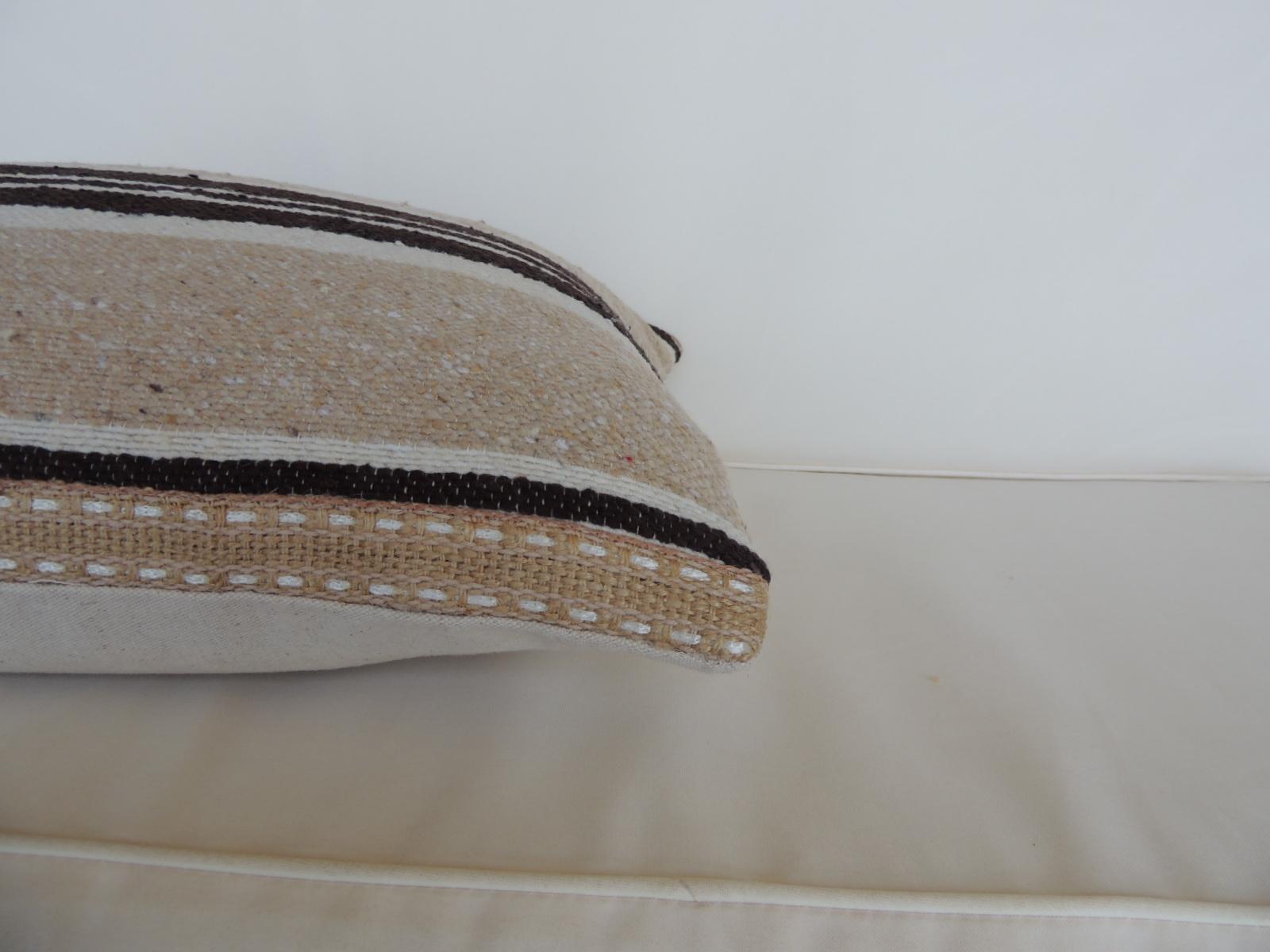 Moroccan Vintage Woven Tribal Artisanal Textile Decorative Lumbar Pillow