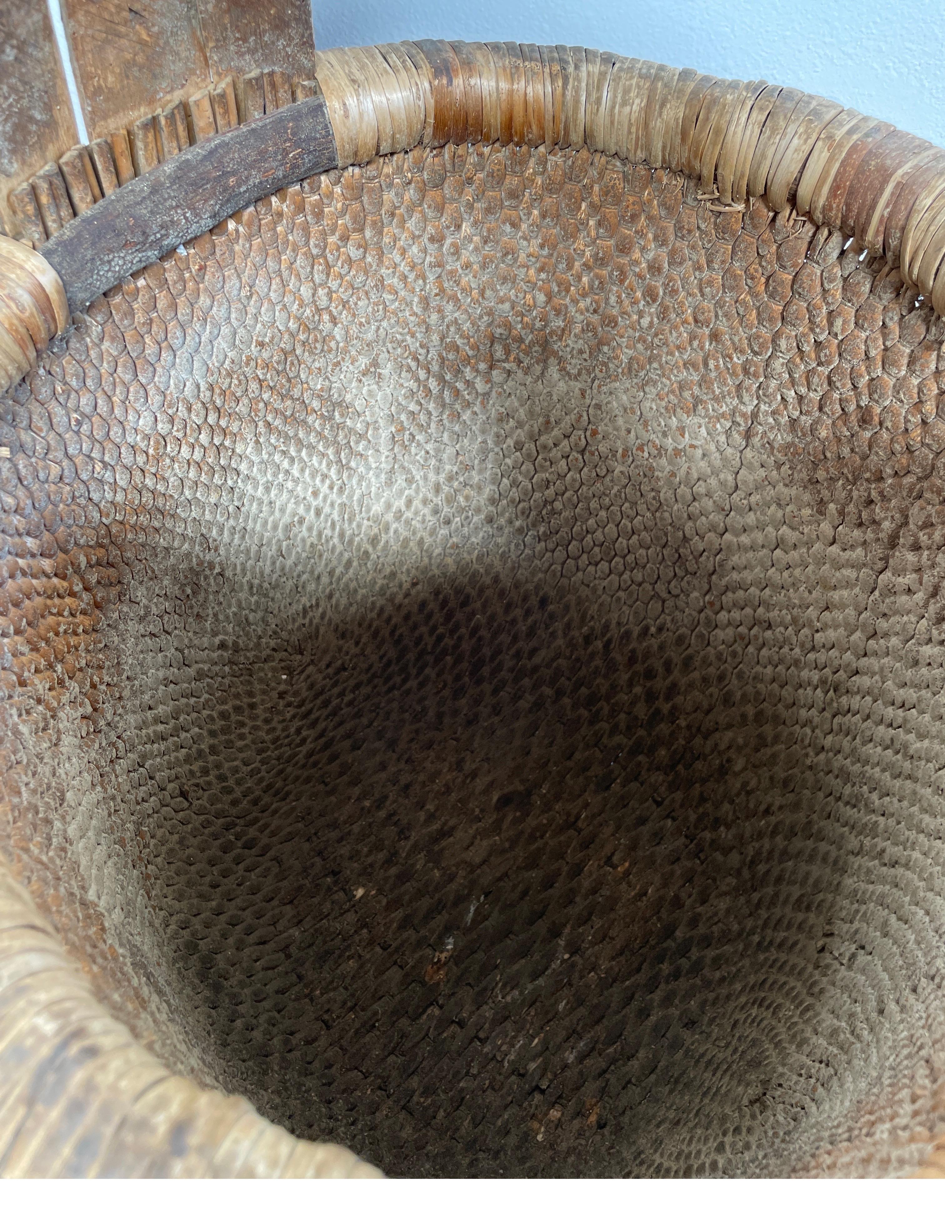 large wicker basket with handle