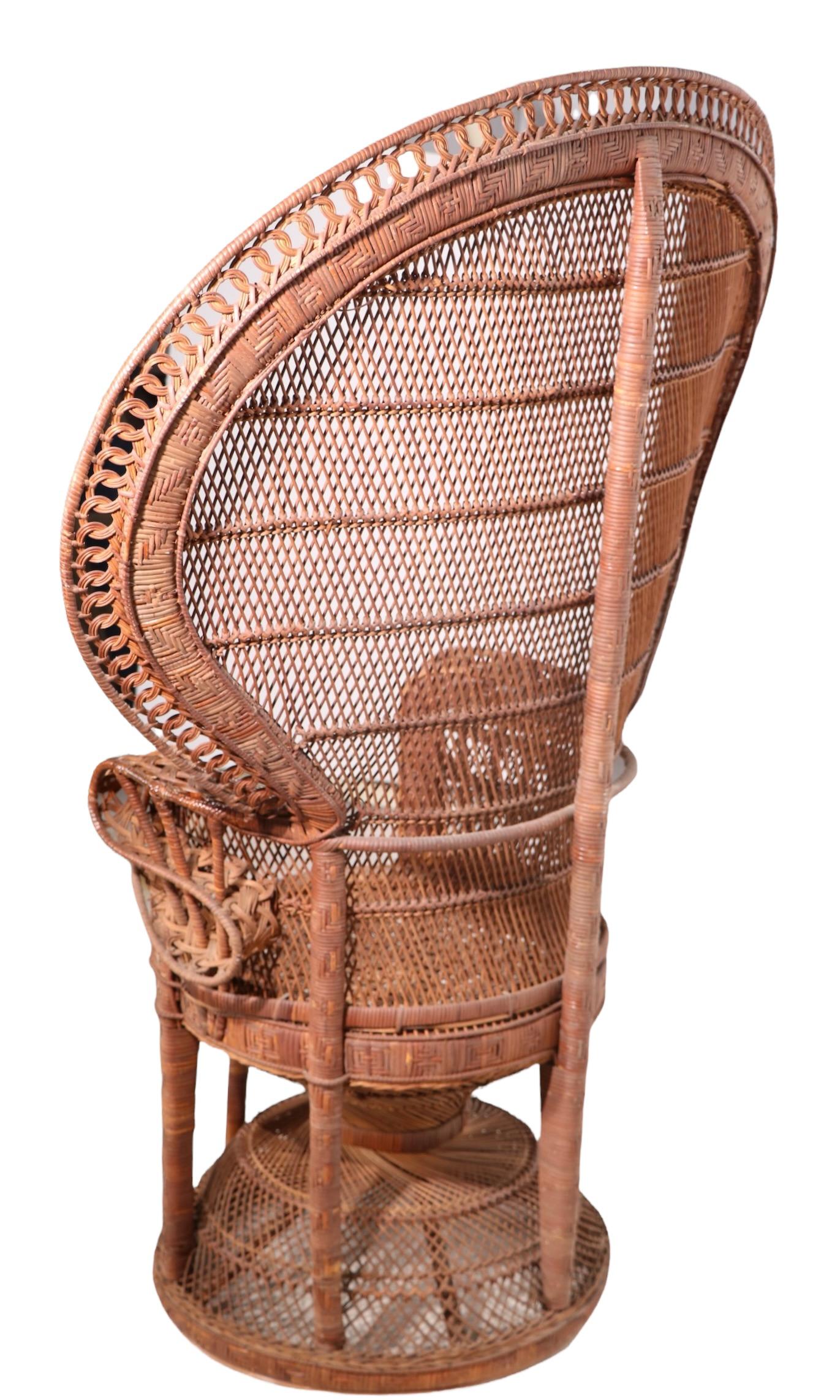 Vintage Woven Wicker Emmanuelle Chair circa 1970's 5