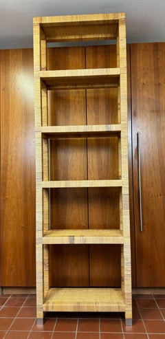 Vintage Woven Wicker Five Tiered Etagere