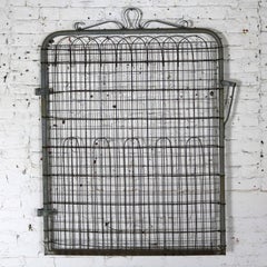 Vintage Woven Wire Cottage Style Garden Gate Patinated Galvanized Metal