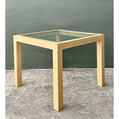 Vintage Wrapped Grasscloth Game Table