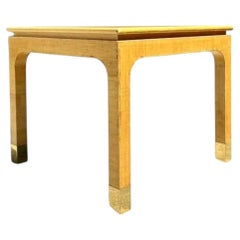 Vintage Wrapped Grasscloth Game Table